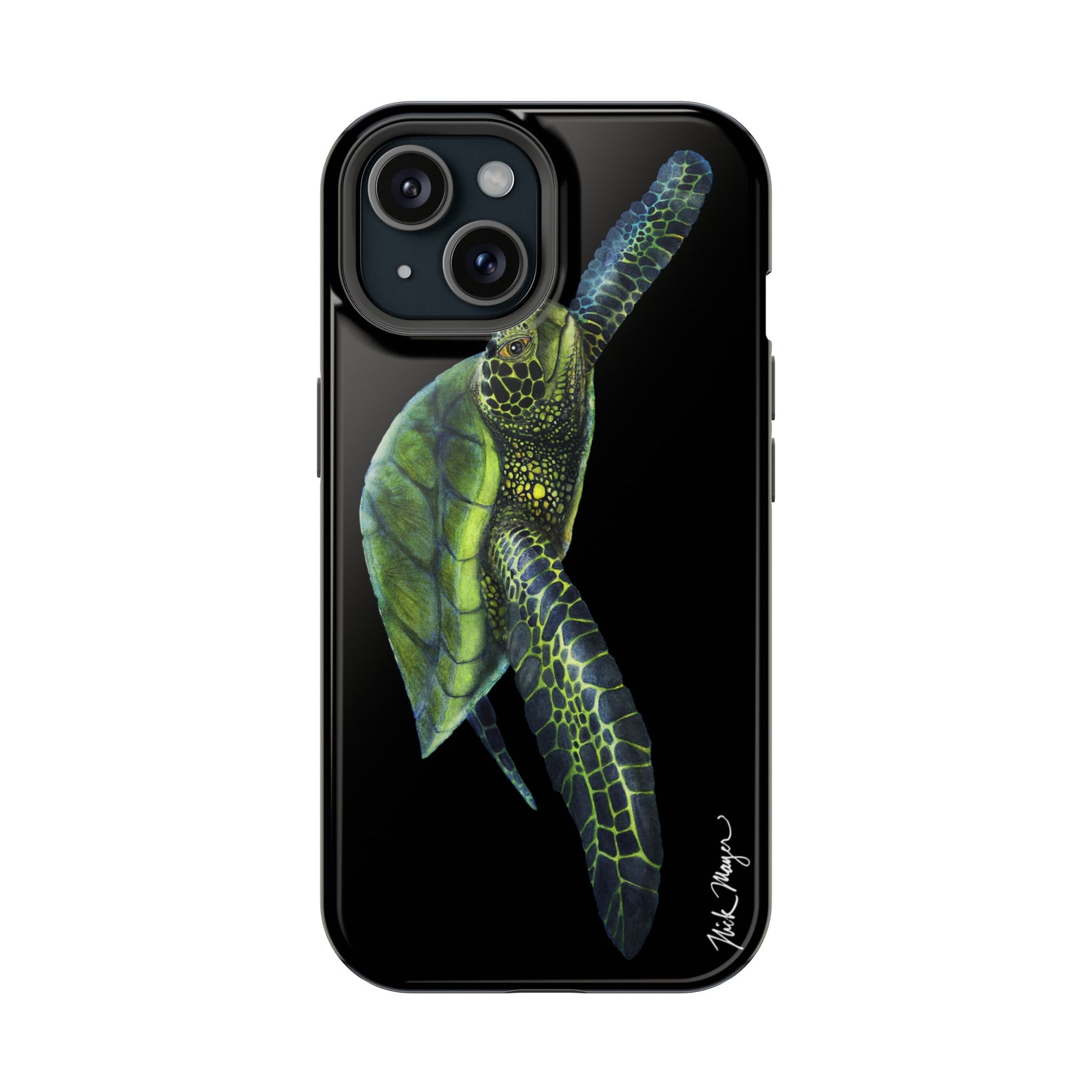 Green Sea Turtle MagSafe Black iPhone Case