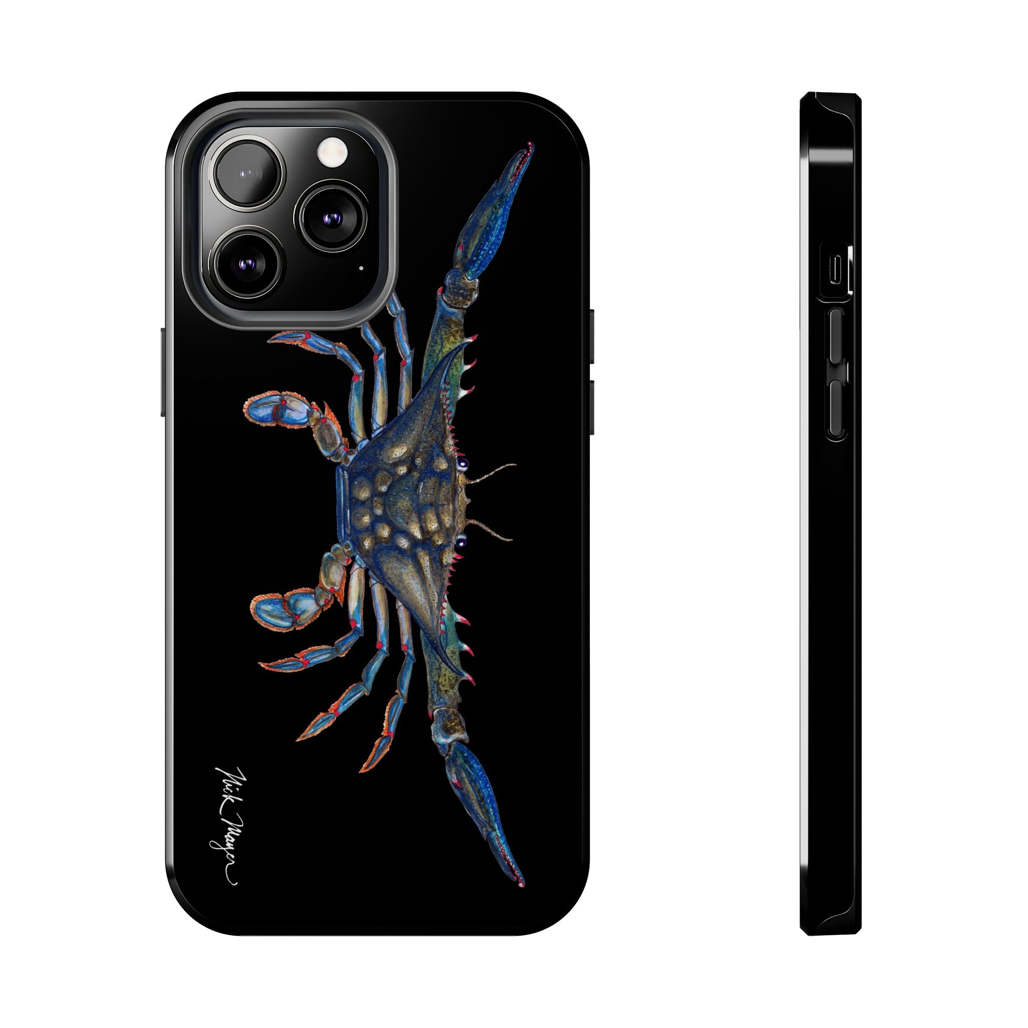 Blue Crab Black Phone Case (iPhone)