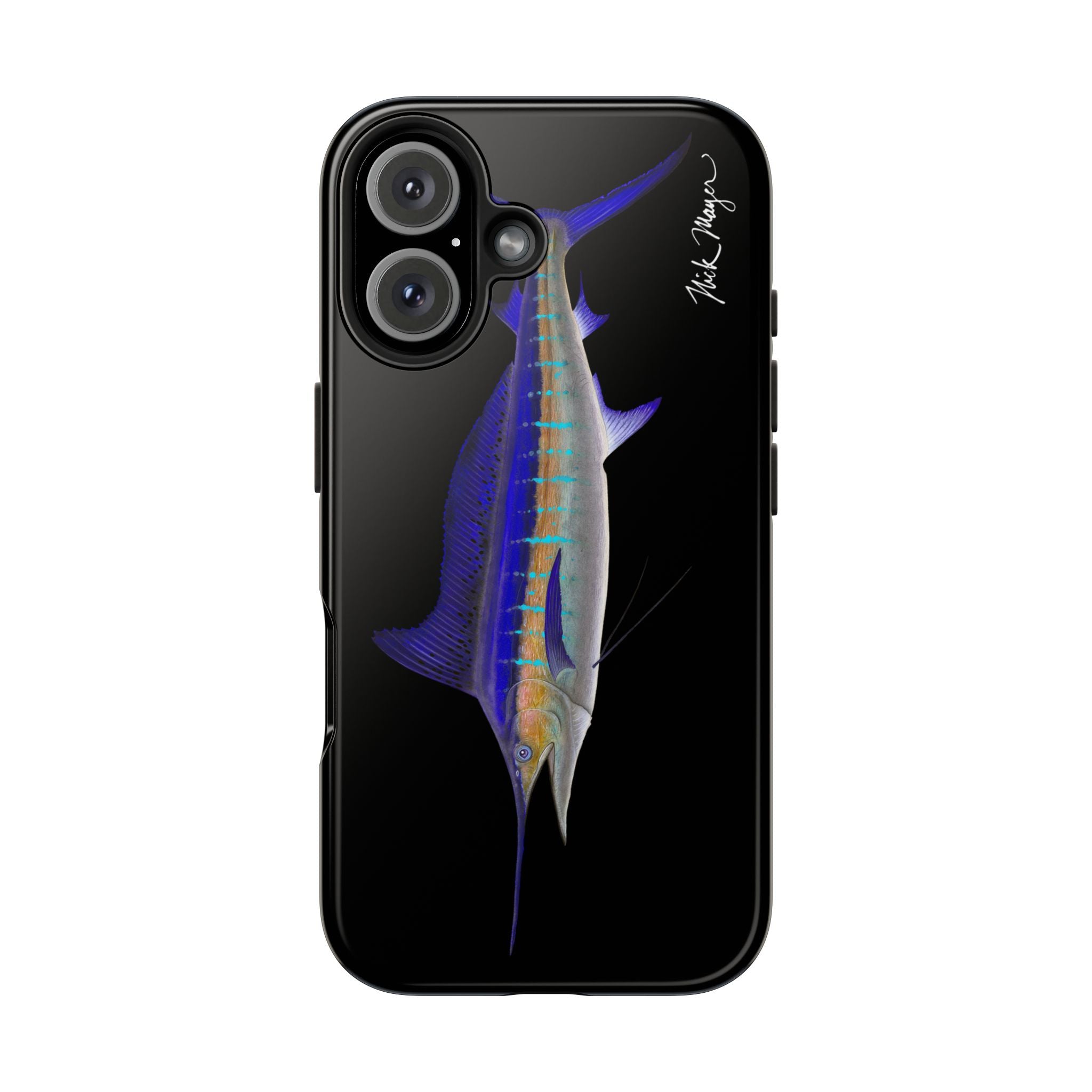 Striped Marlin Black Phone Case (iPhone)