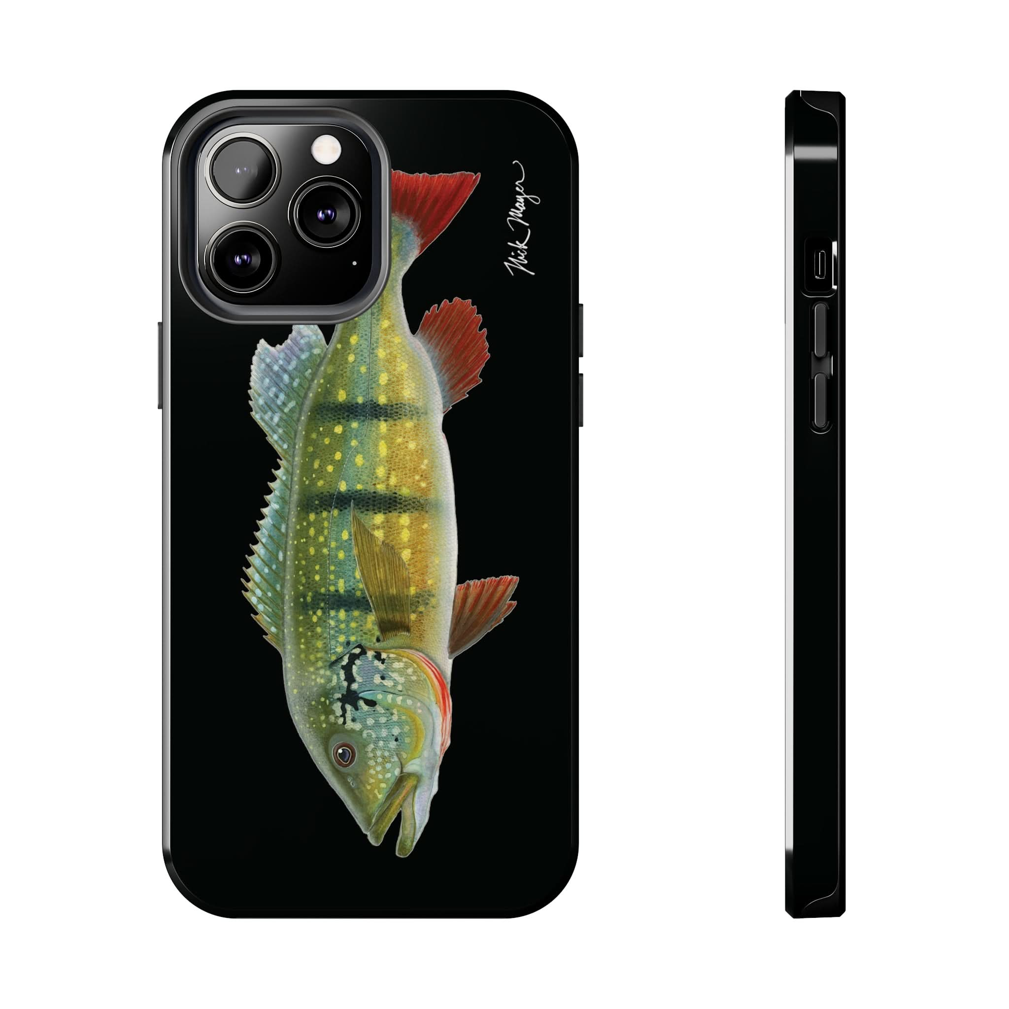 Peacock Bass Black iPhone Case