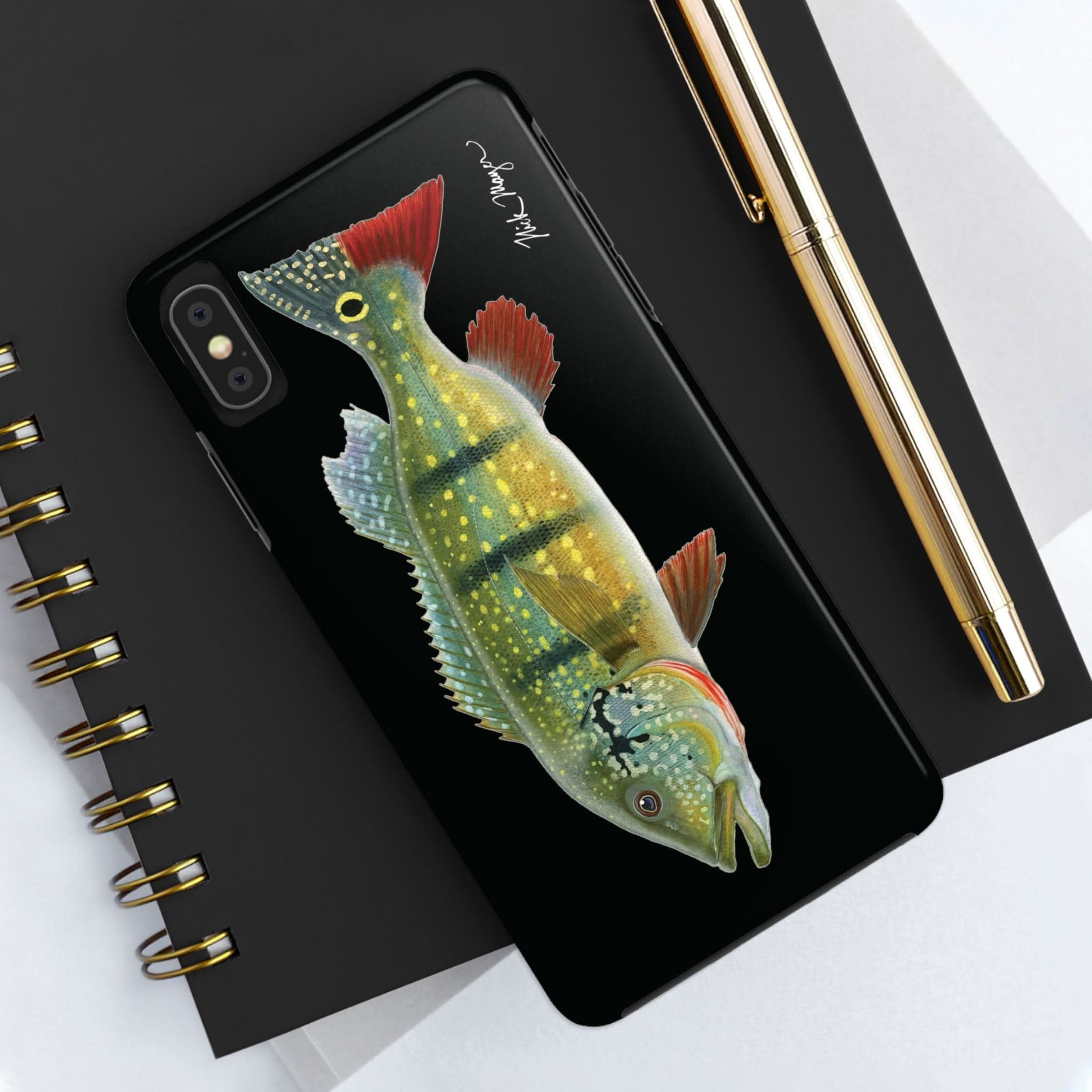 Peacock Bass Black iPhone Case