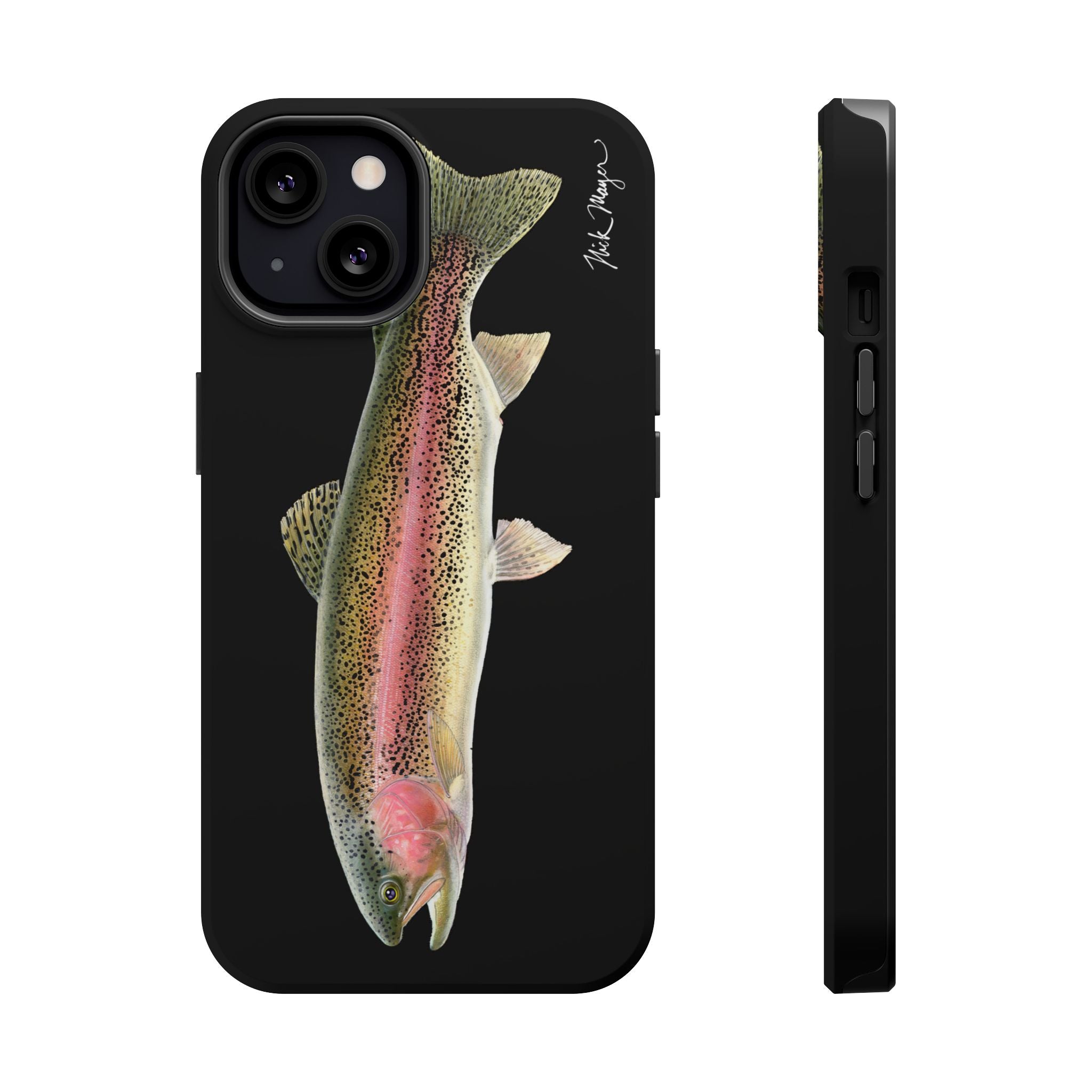 Rainbow Trout MagSafe Black iPhone Case