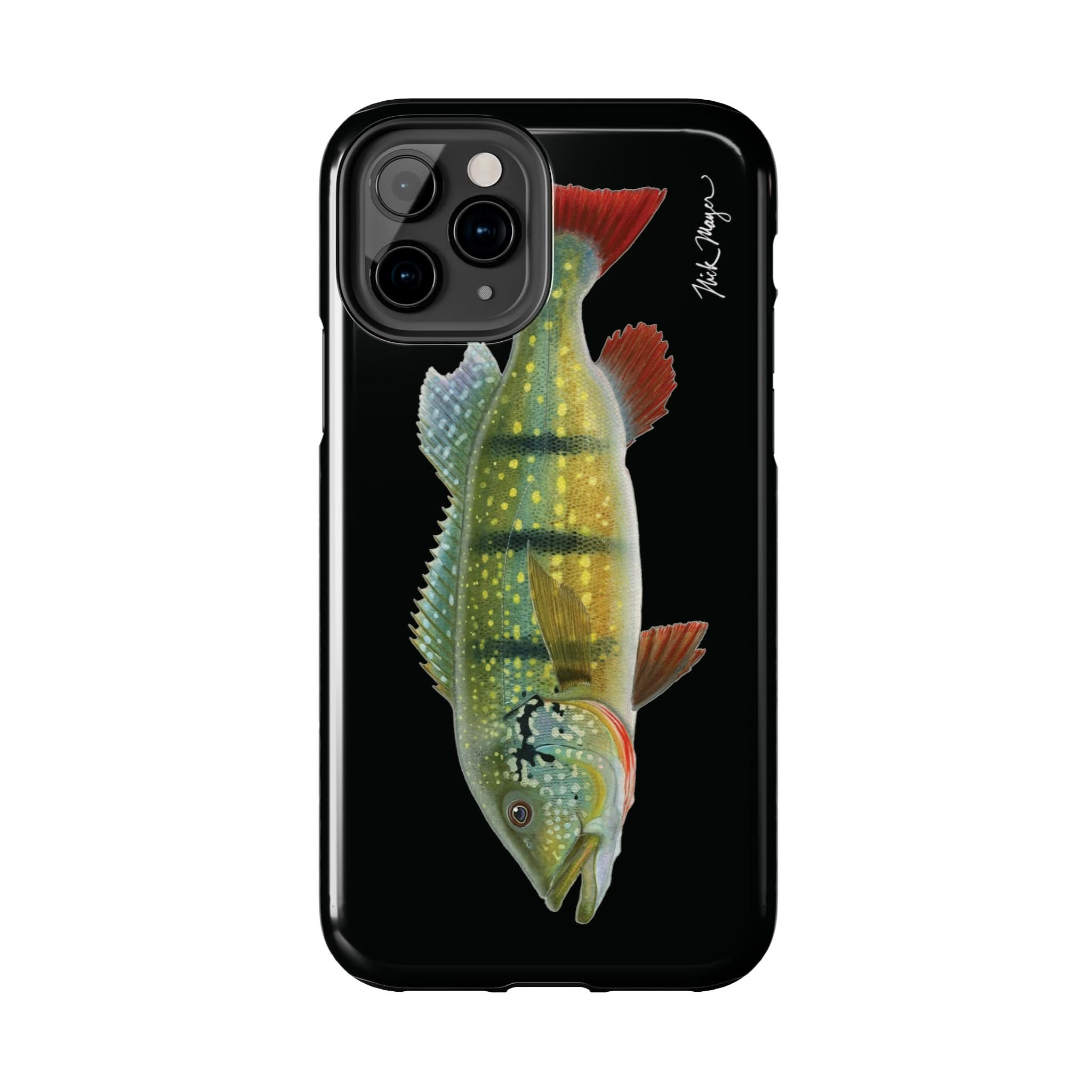 Peacock Bass Black iPhone Case