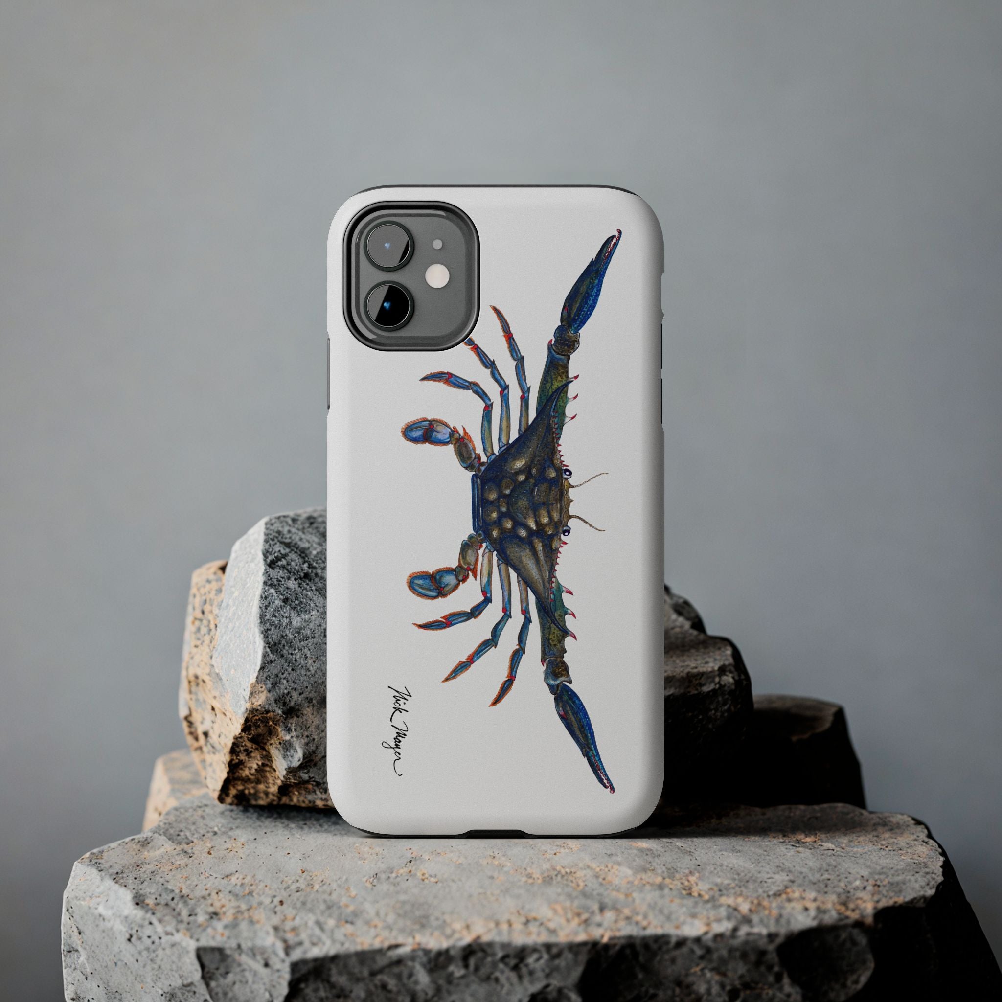 Blue Crab White Phone Case (iPhone)