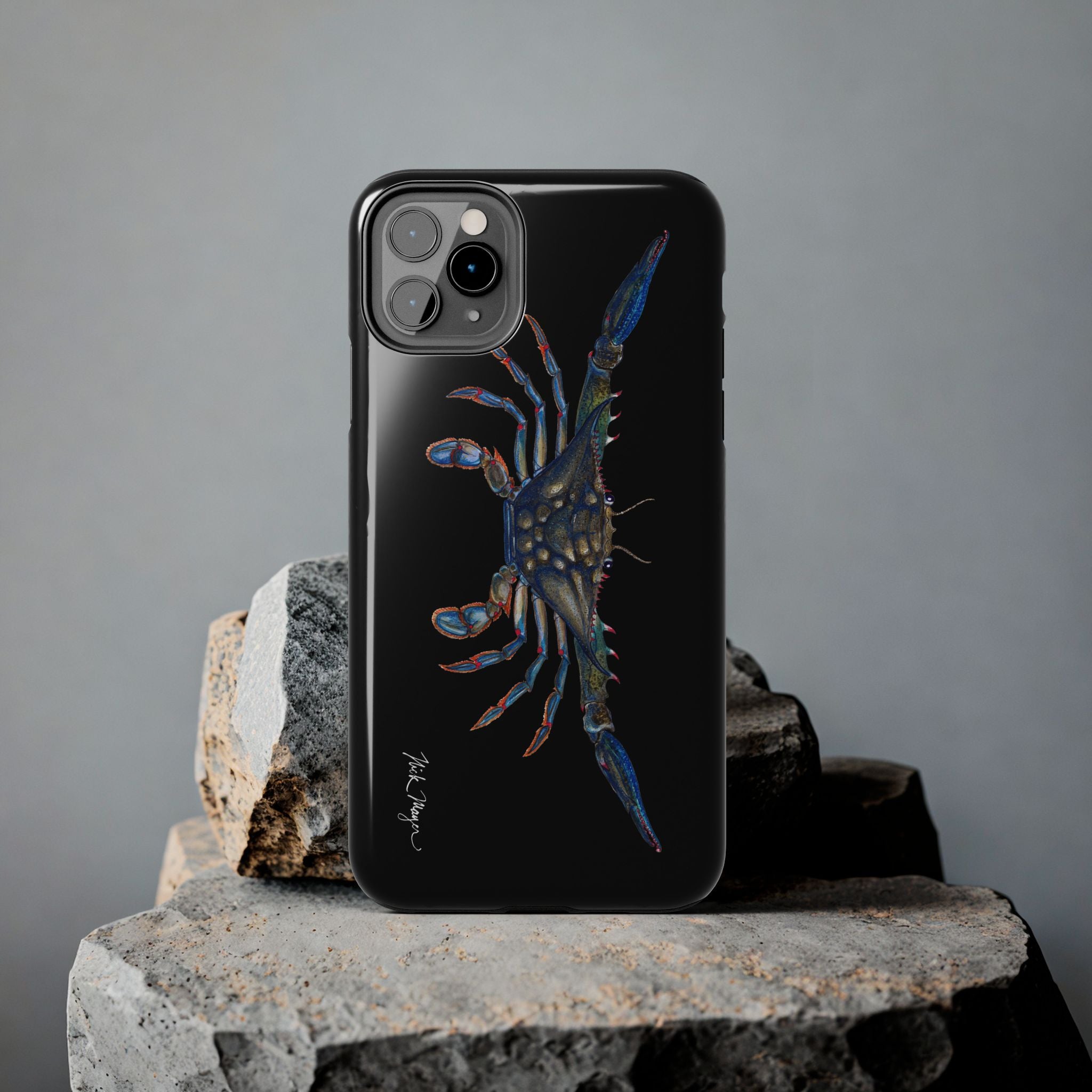 Blue Crab Black Phone Case (iPhone)