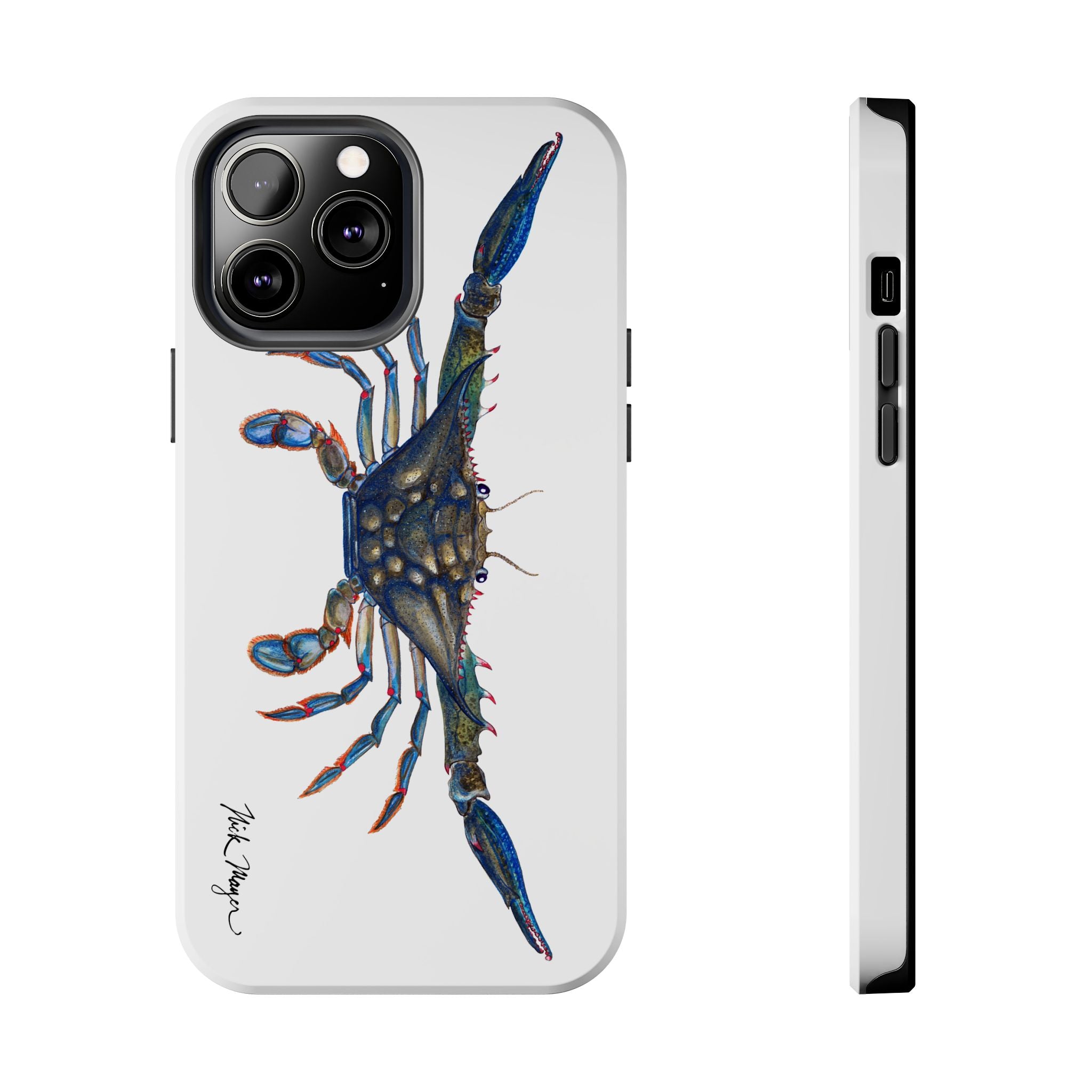 Blue Crab White Phone Case (iPhone)