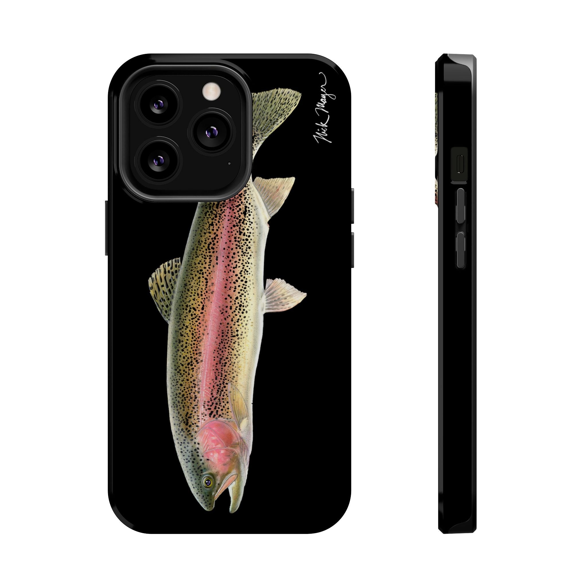 Rainbow Trout MagSafe Black iPhone Case