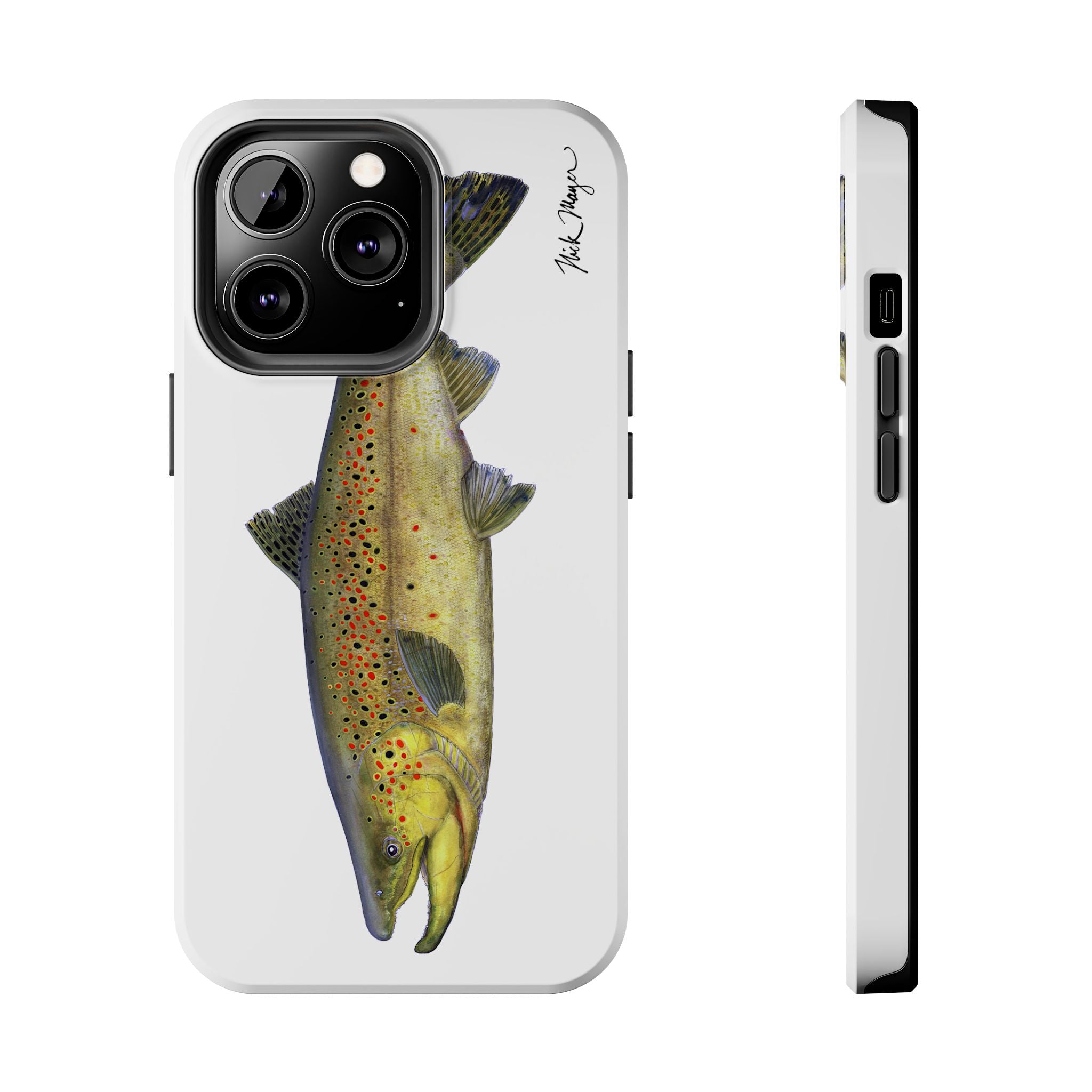 Brown Trout White Phone Case (iPhone)