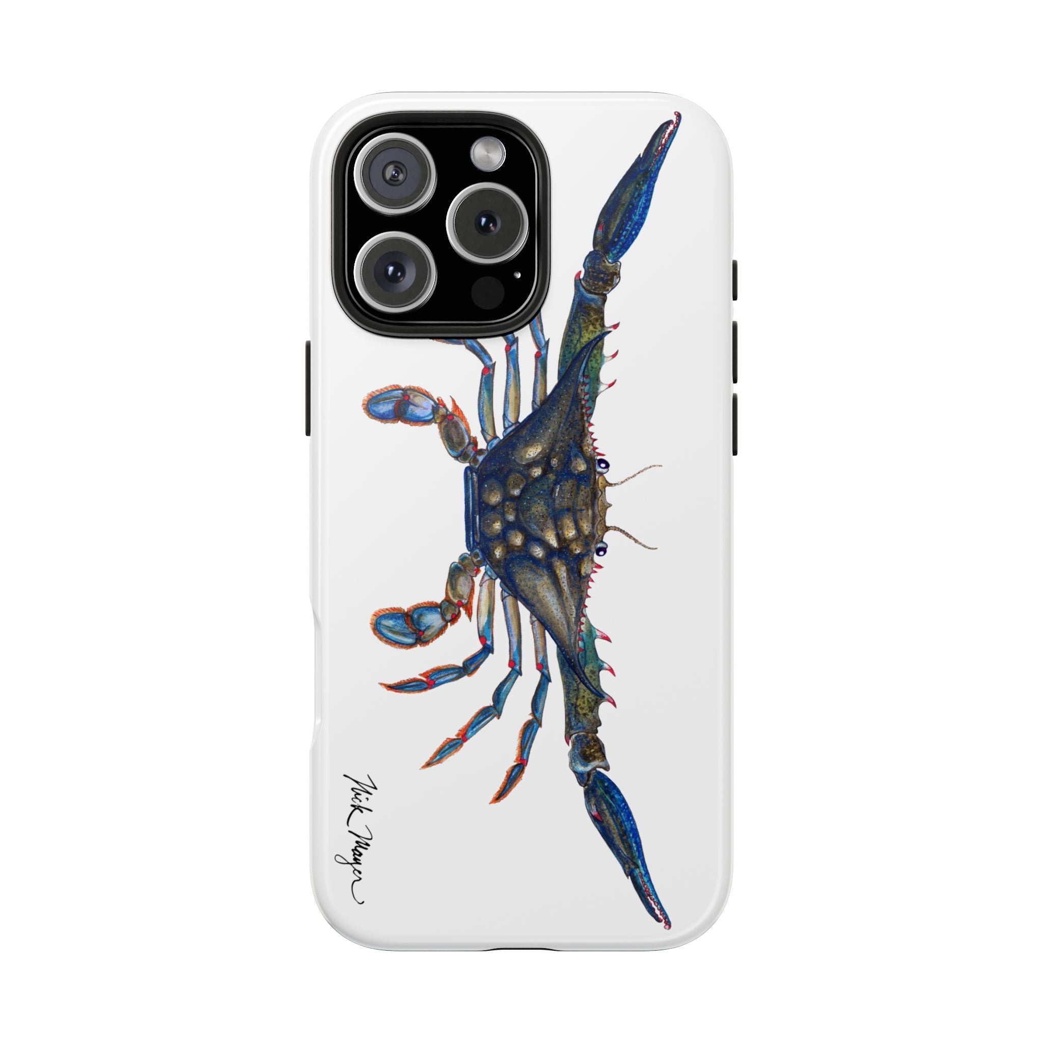 Blue Crab White Phone Case (iPhone)