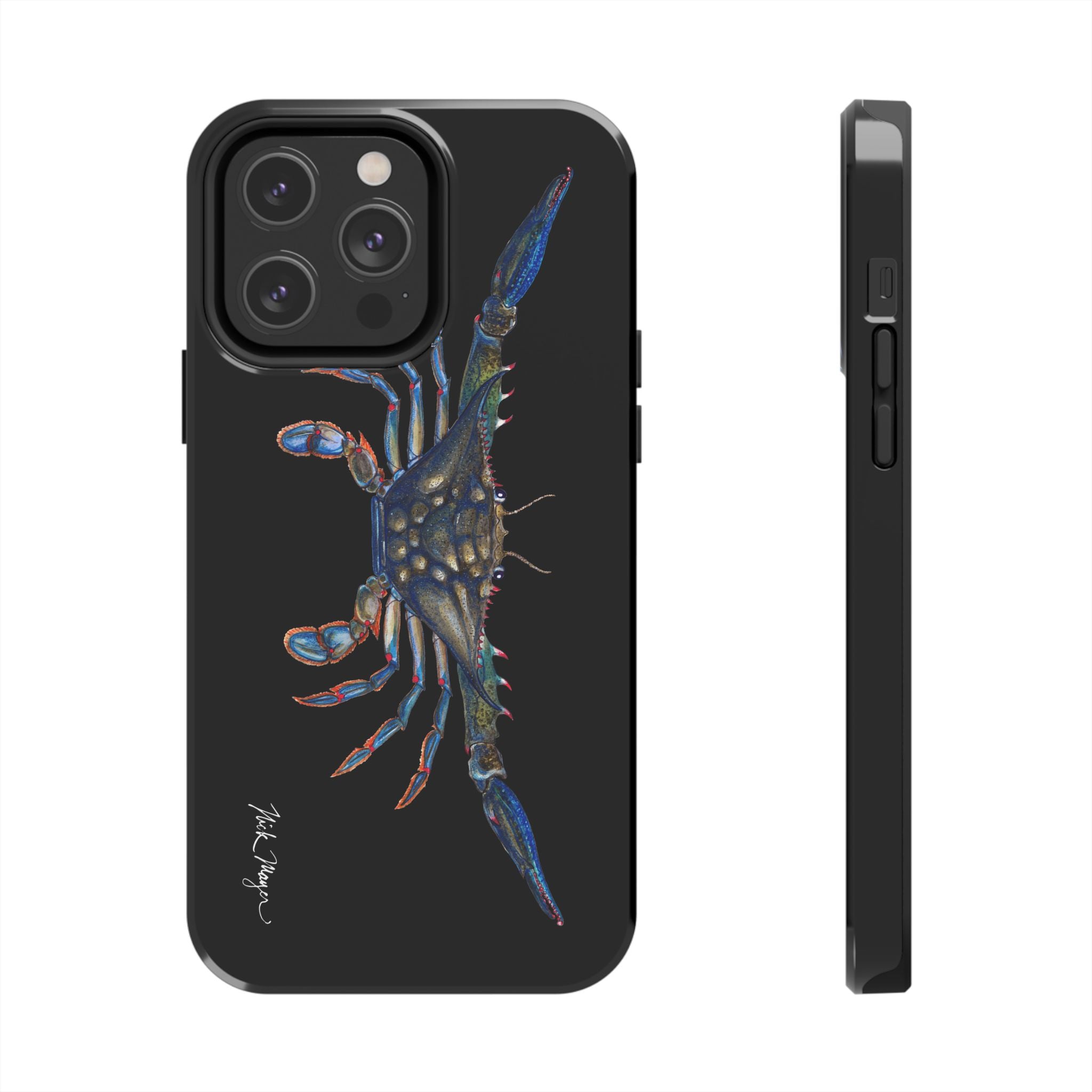 Blue Crab Black Phone Case (iPhone)