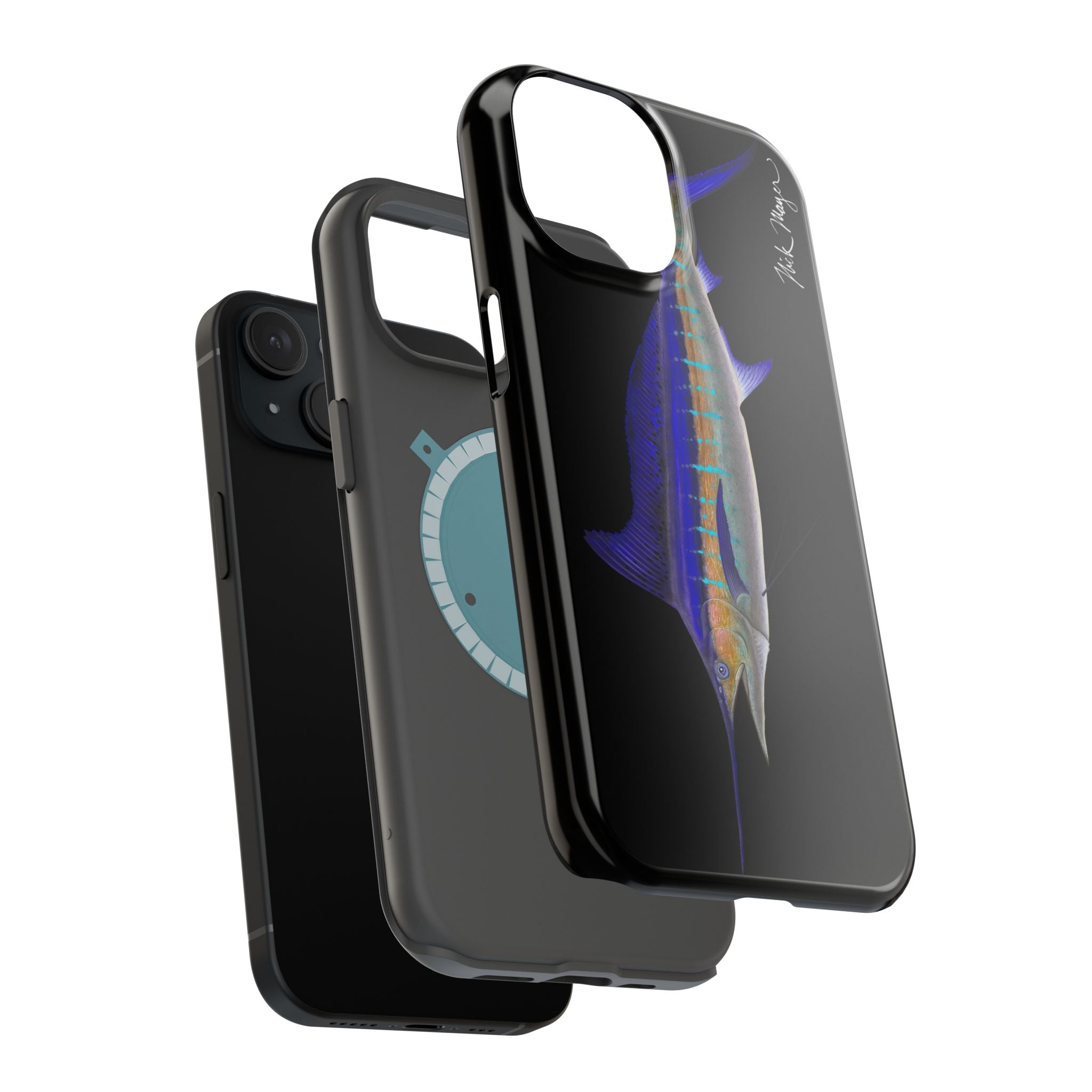 Striped Marlin MagSafe Black iPhone Case