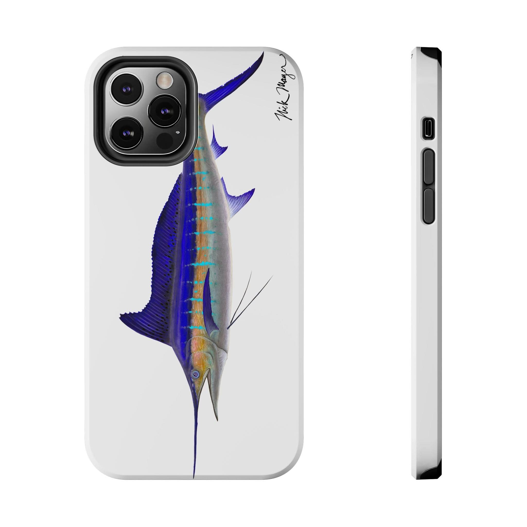 Striped Marlin White Phone Case (iPhone)