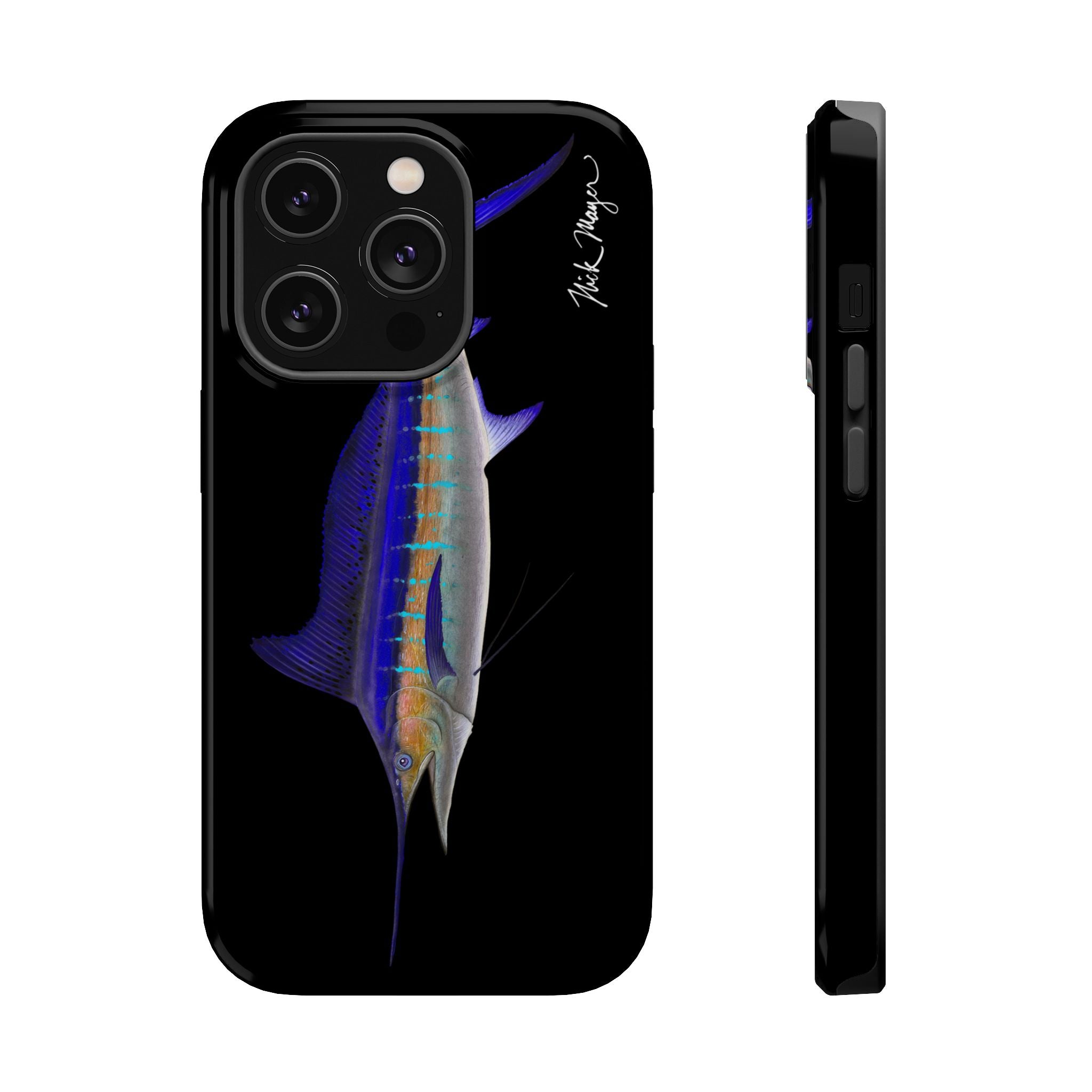 Striped Marlin MagSafe Black iPhone Case