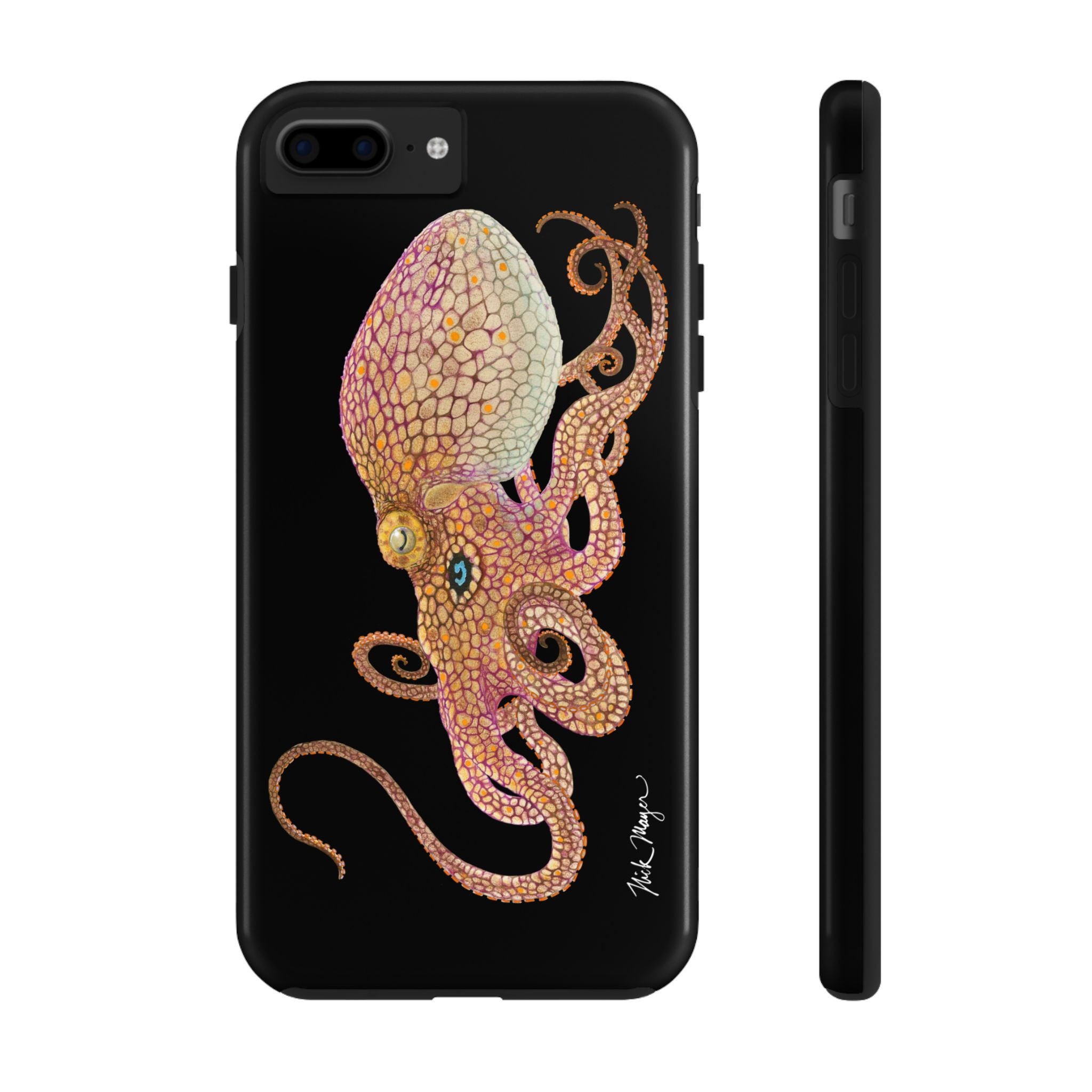 Two Spot Octopus Black Phone Case (iPhone)