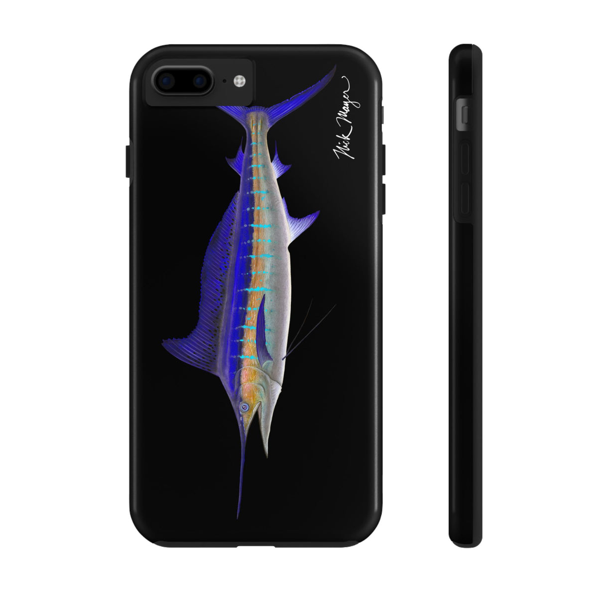 Striped Marlin Black Phone Case (iPhone)