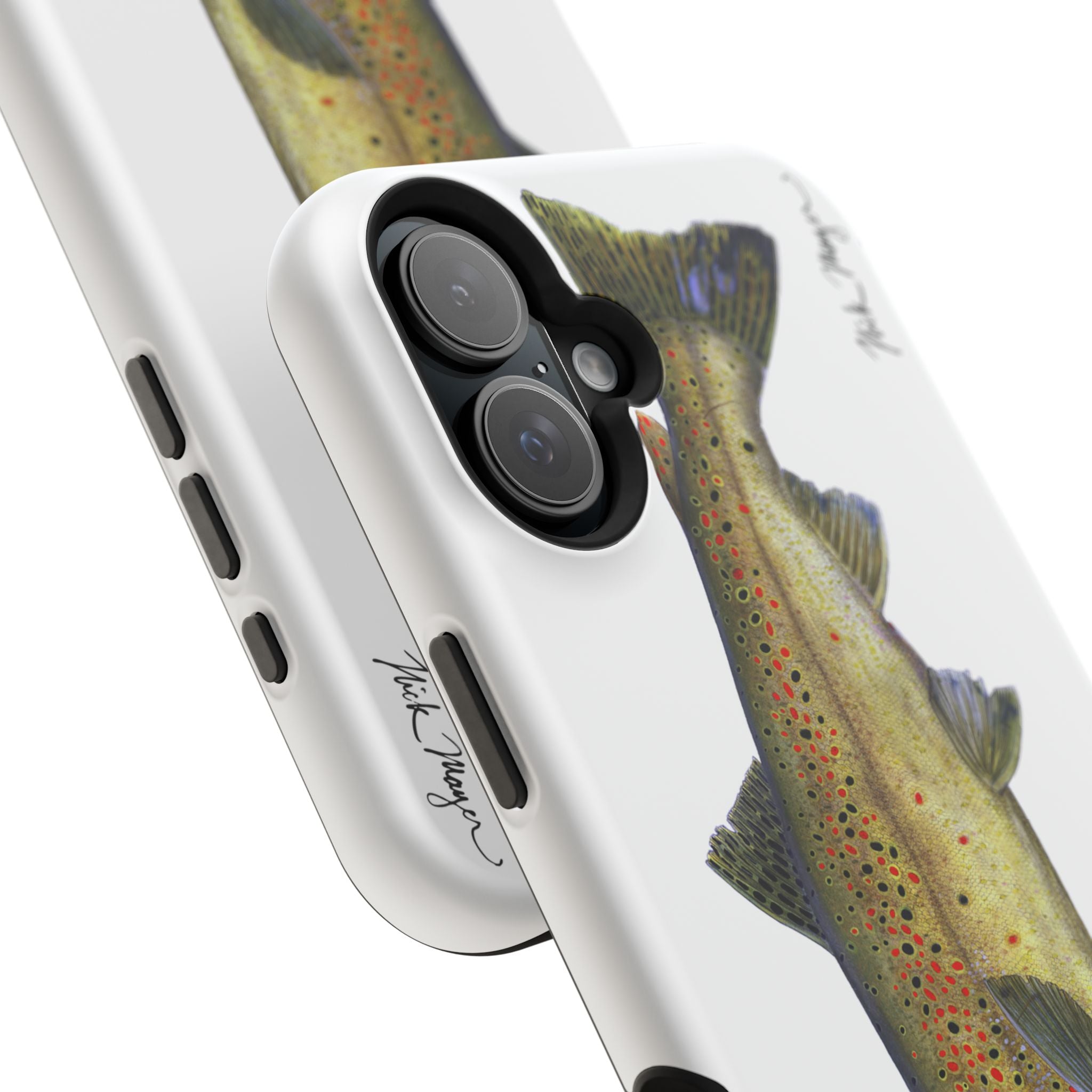 Brown Trout MagSafe White iPhone Case