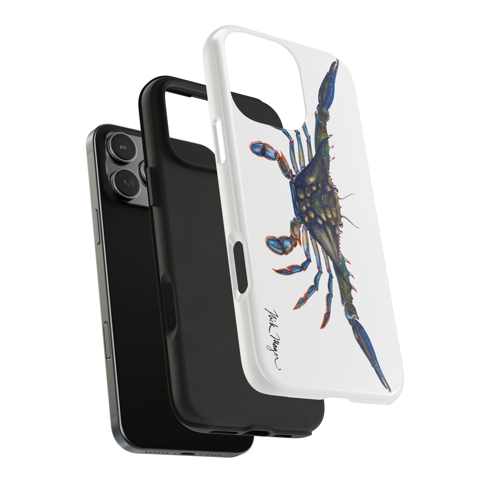 Blue Crab White Phone Case (iPhone)