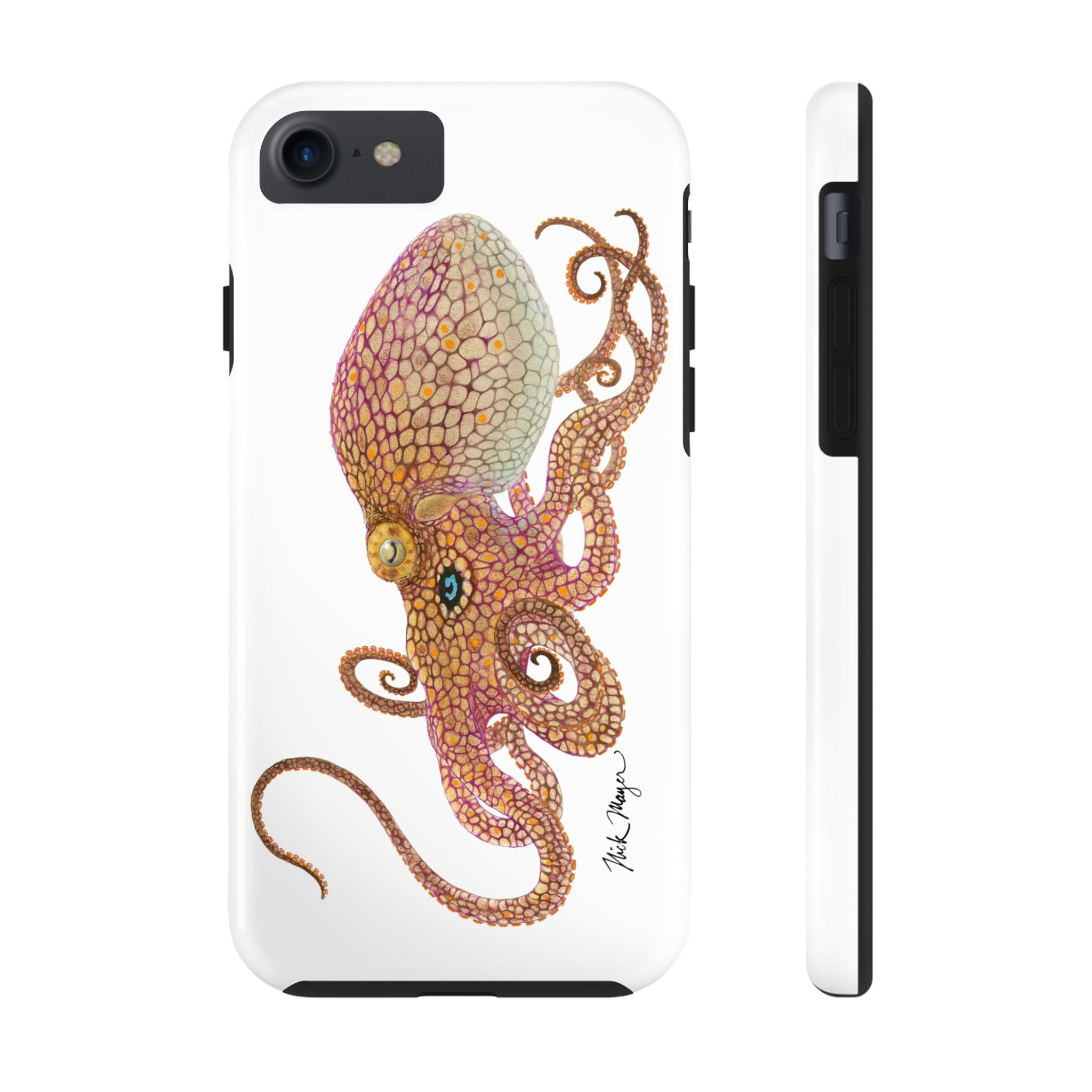 Two Spot Octopus White Phone Case (iPhone)