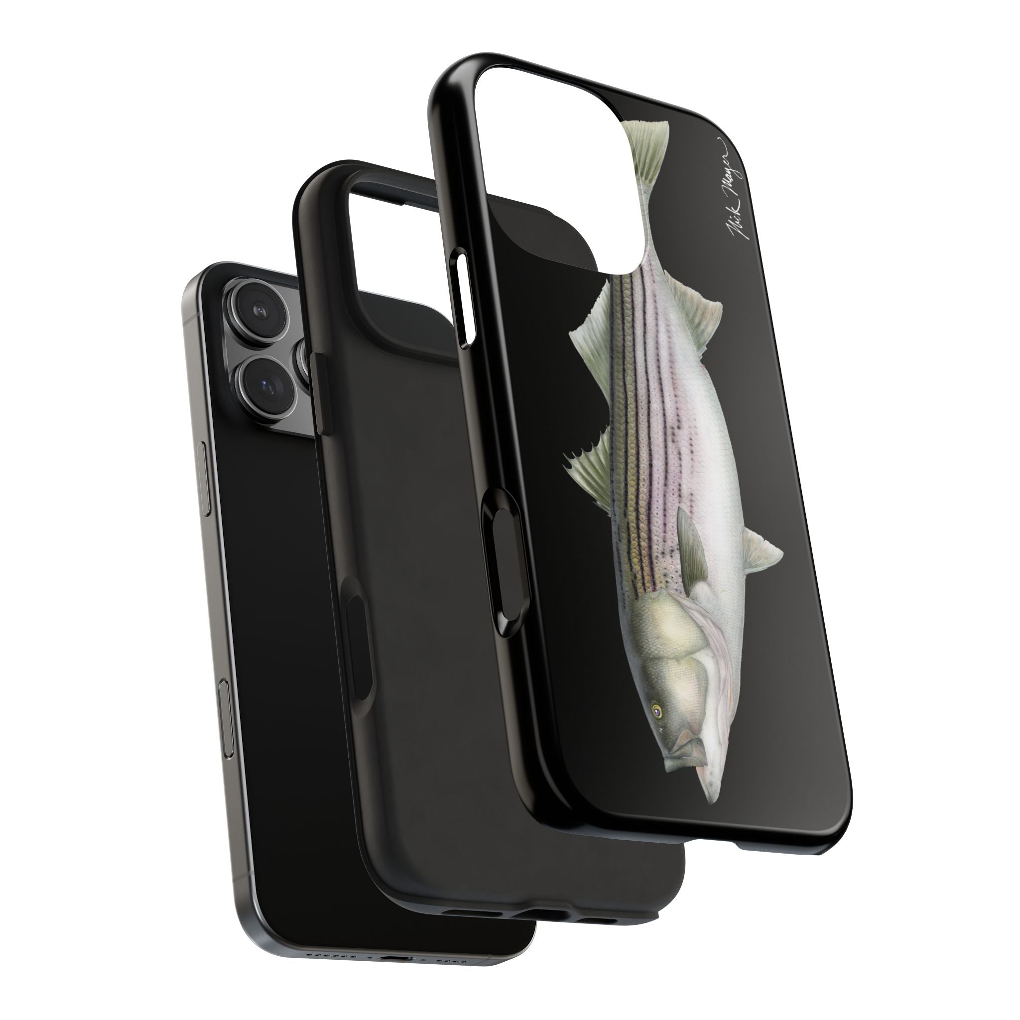 30 lb Striper - Black Phone Case (iPhone)