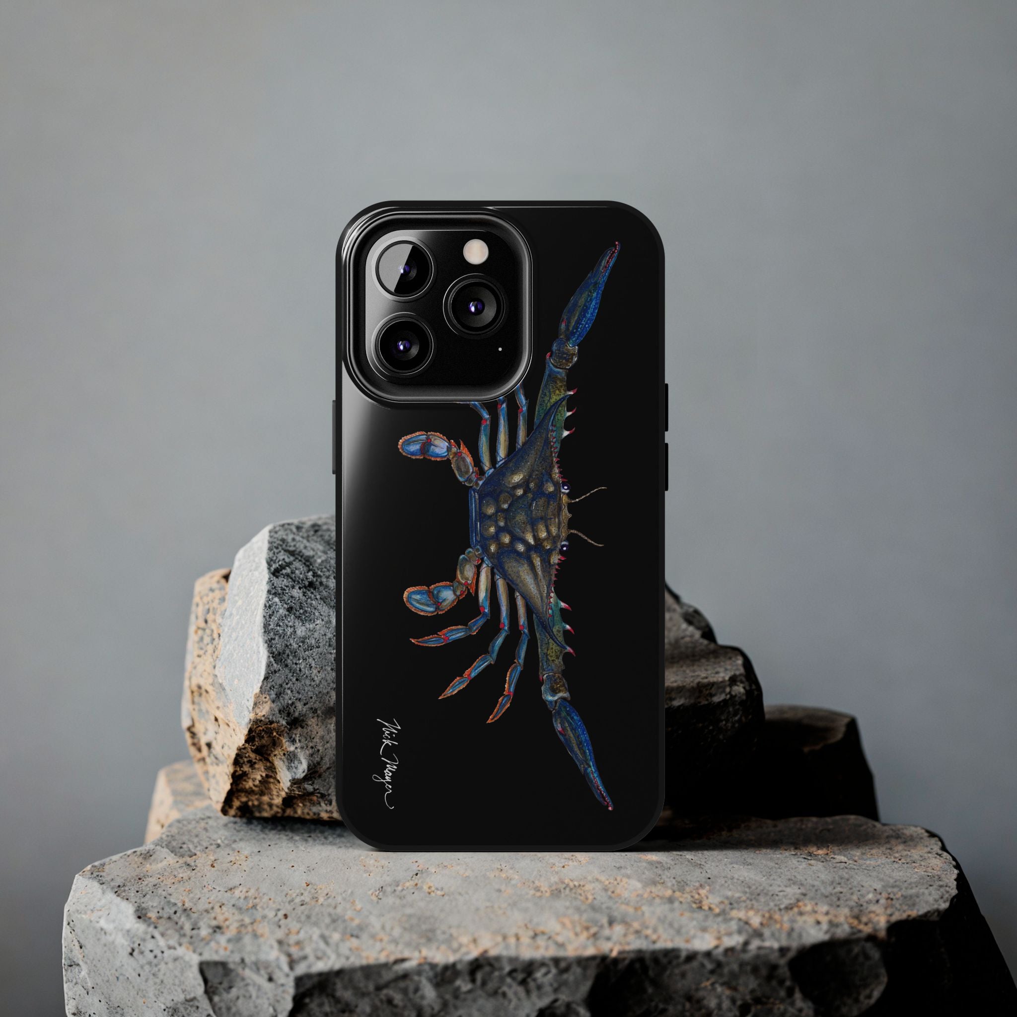 Blue Crab Black Phone Case (iPhone)