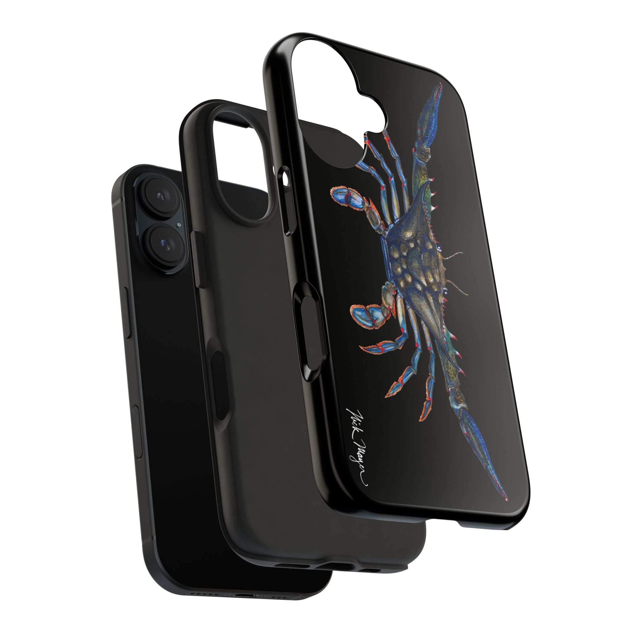 Blue Crab Black Phone Case (iPhone)