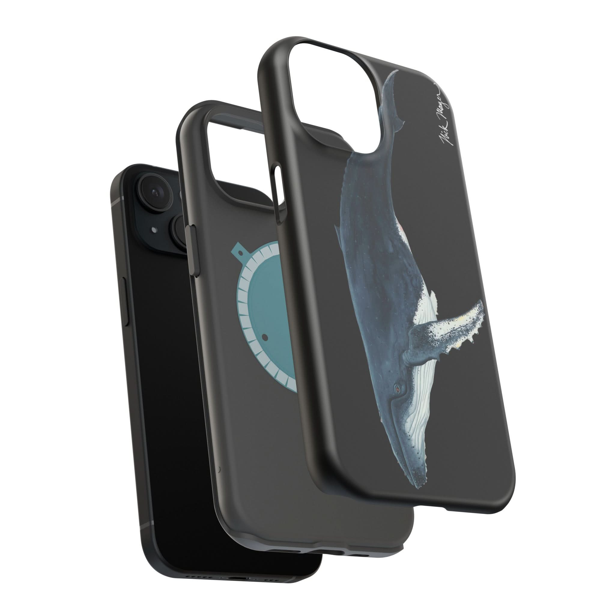 Humpback Whale MagSafe Black iPhone Case