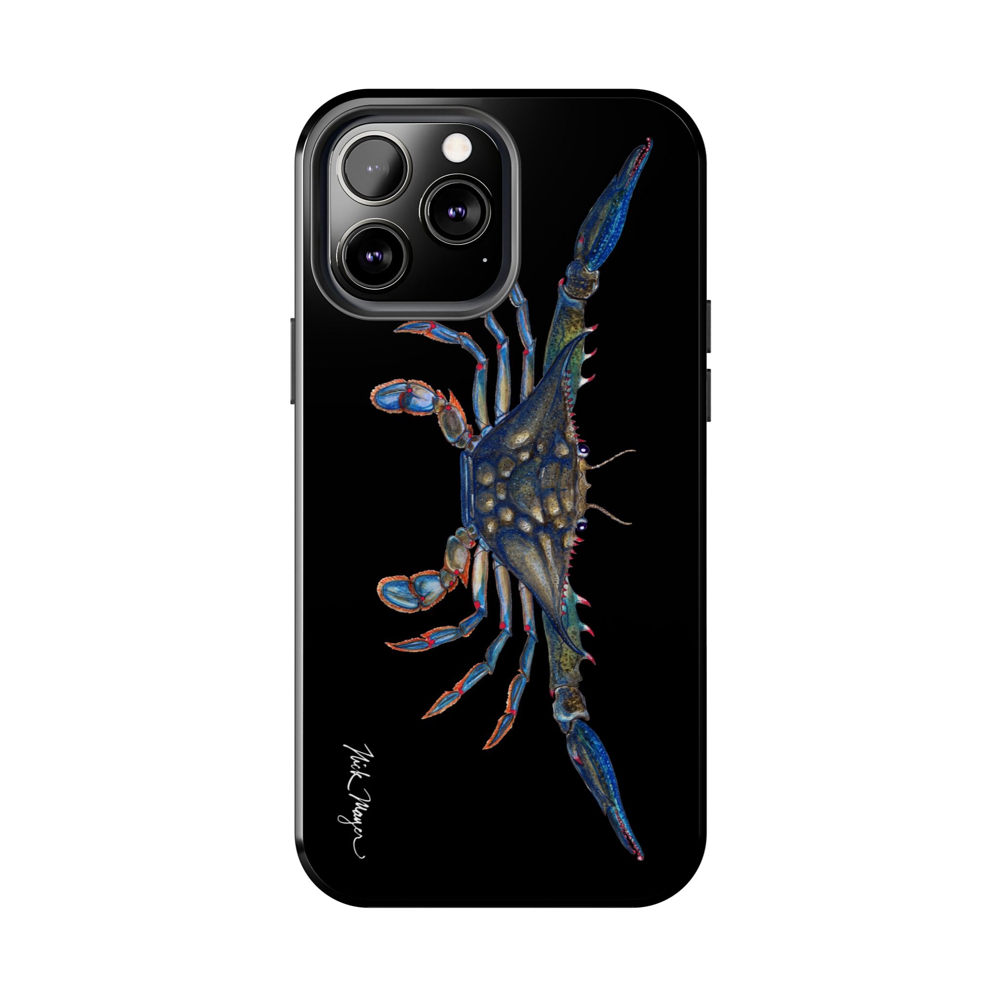 Blue Crab Black Phone Case (iPhone)