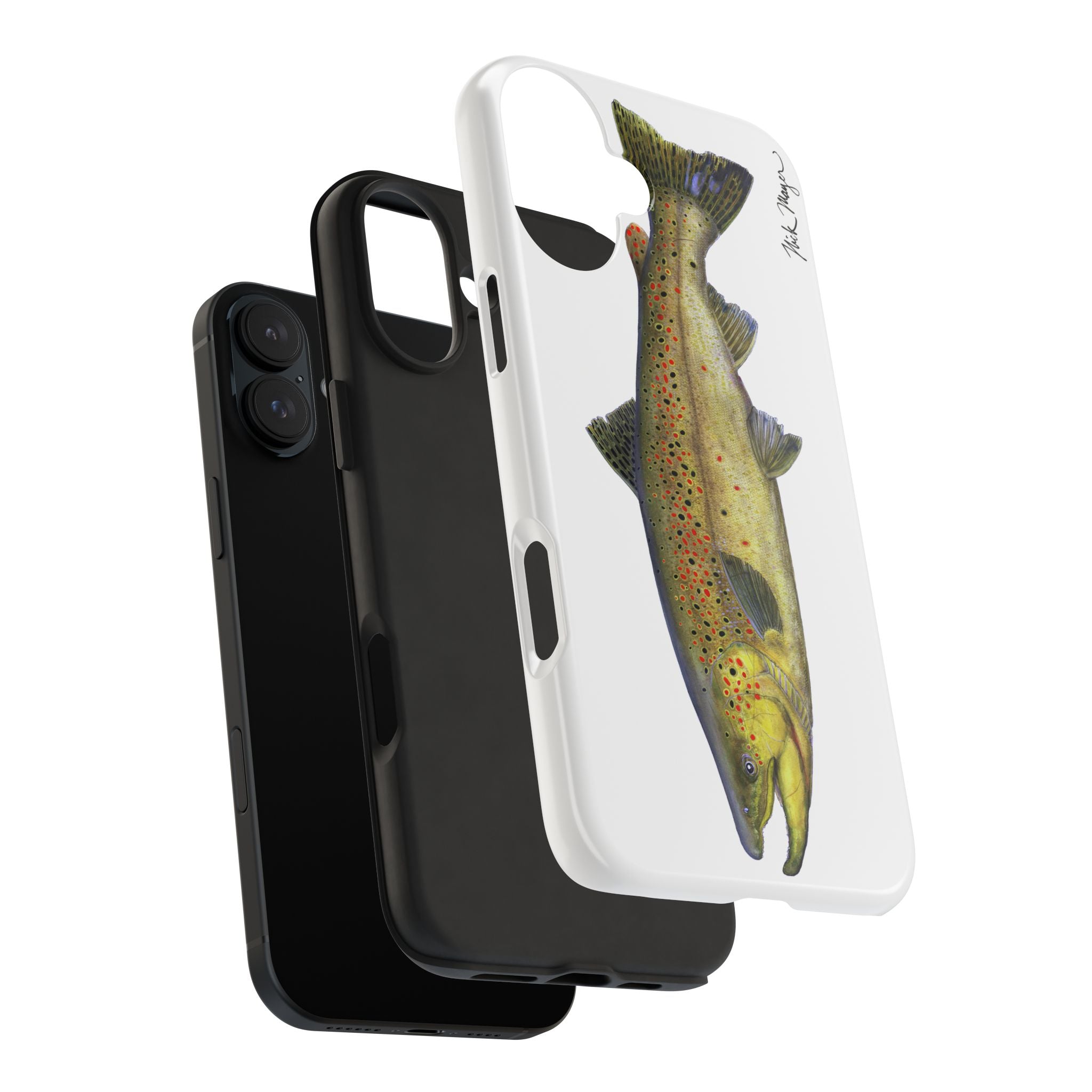 Brown Trout White Phone Case (iPhone)