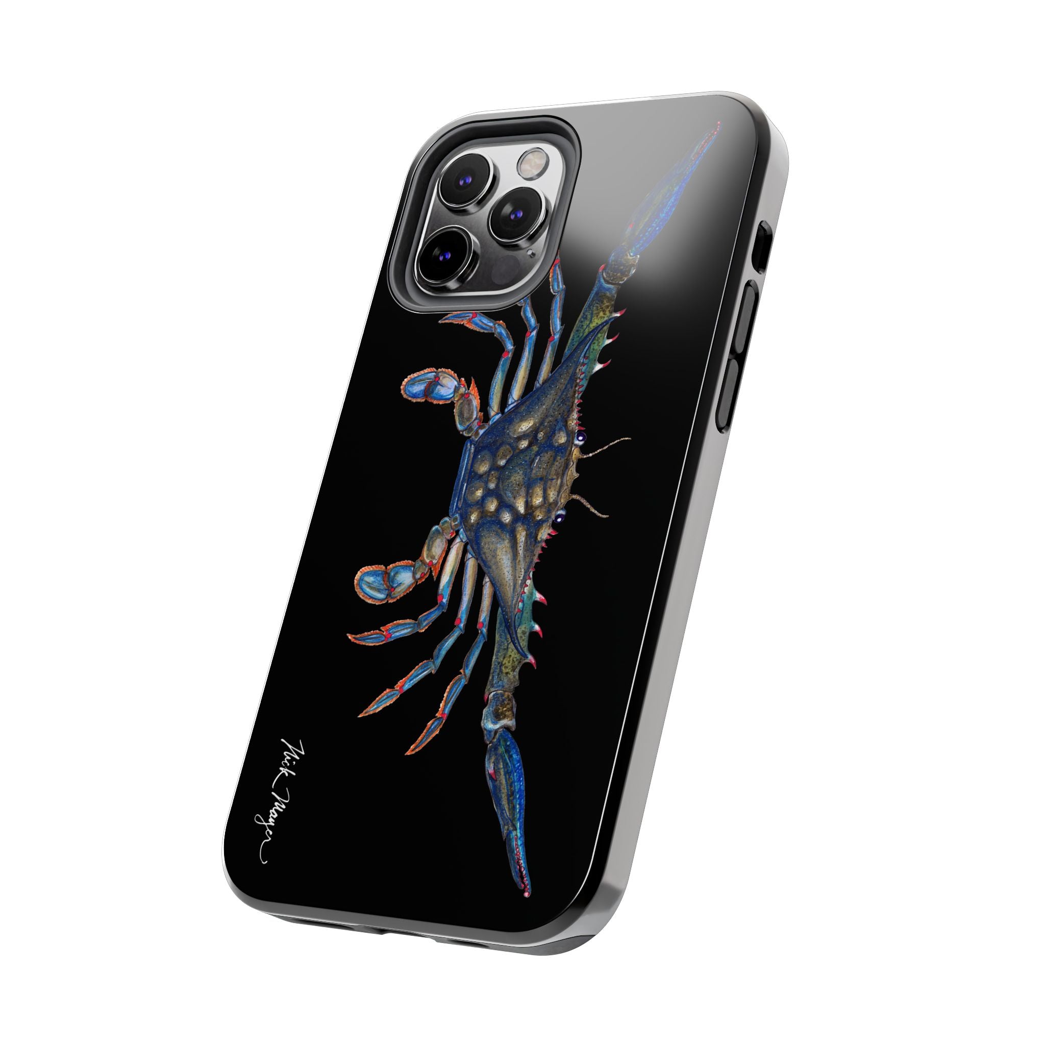 Blue Crab Black Phone Case (iPhone)