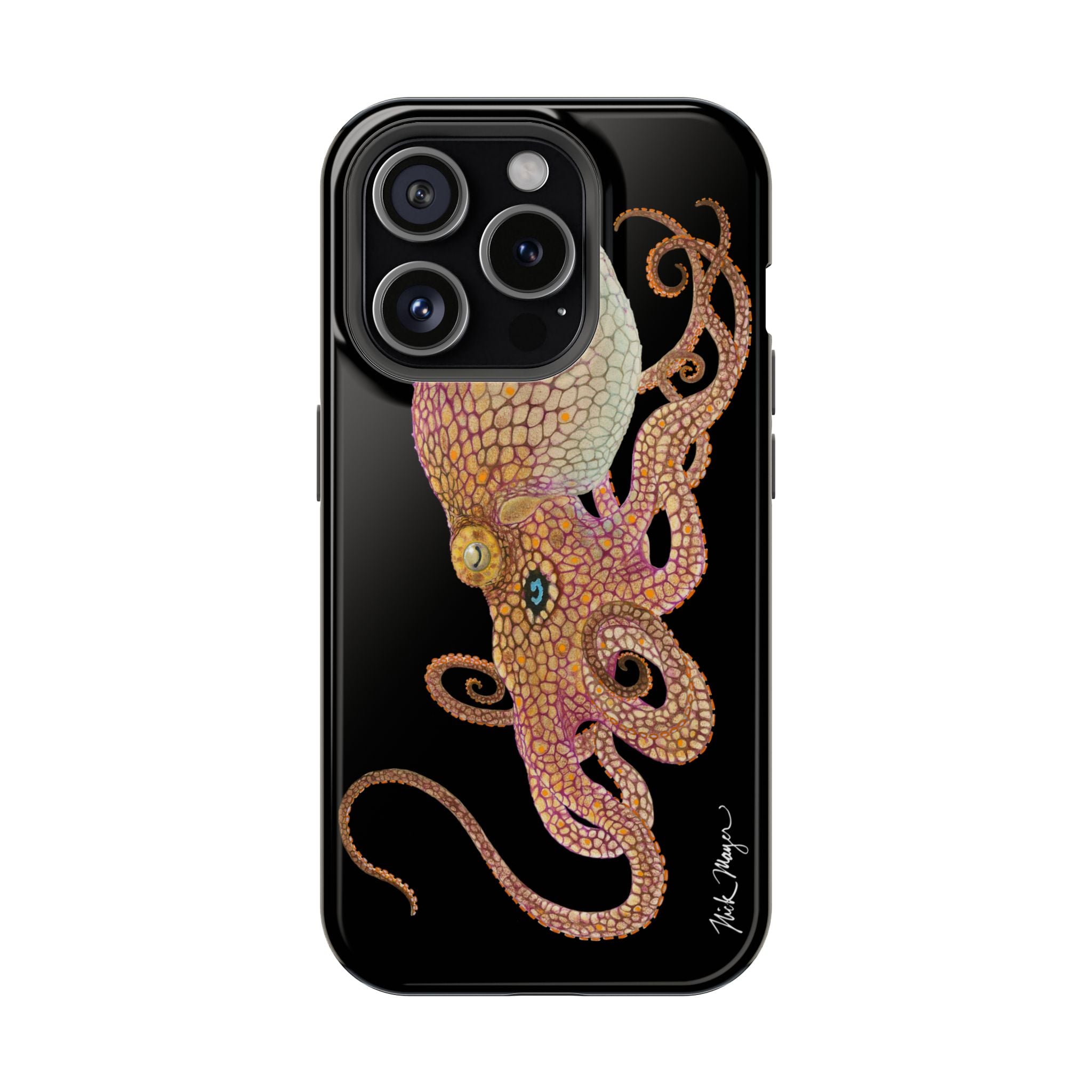 Two Spot Octopus MagSafe Black iPhone Case