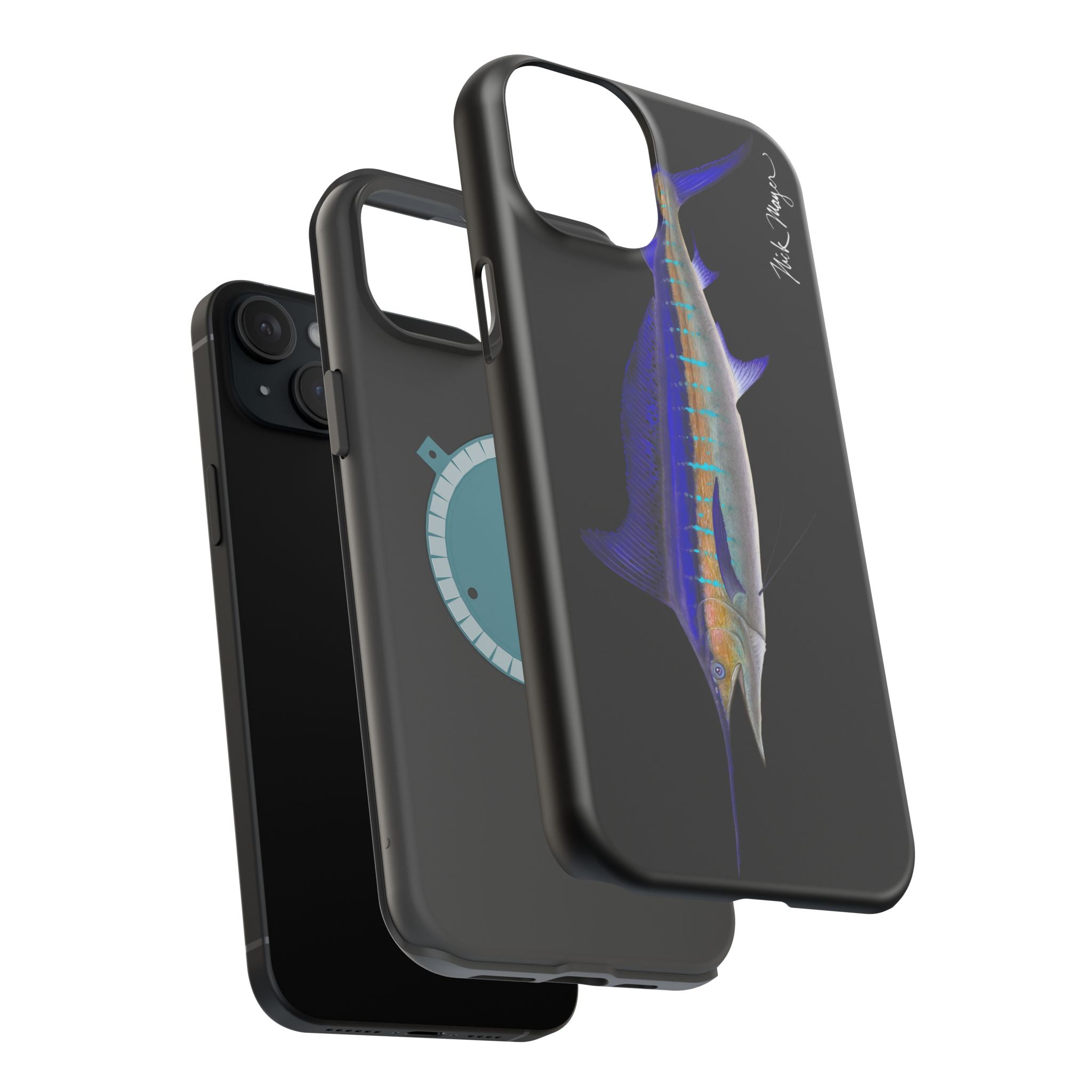 Striped Marlin MagSafe Black iPhone Case