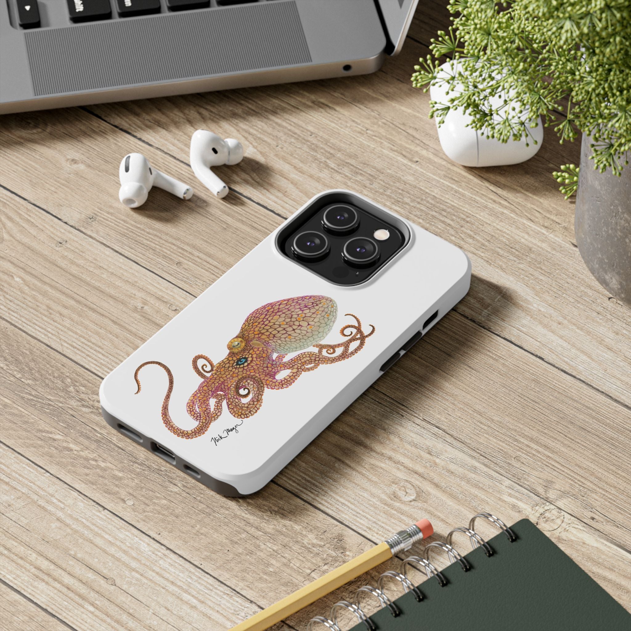 Two Spot Octopus White Phone Case (iPhone)