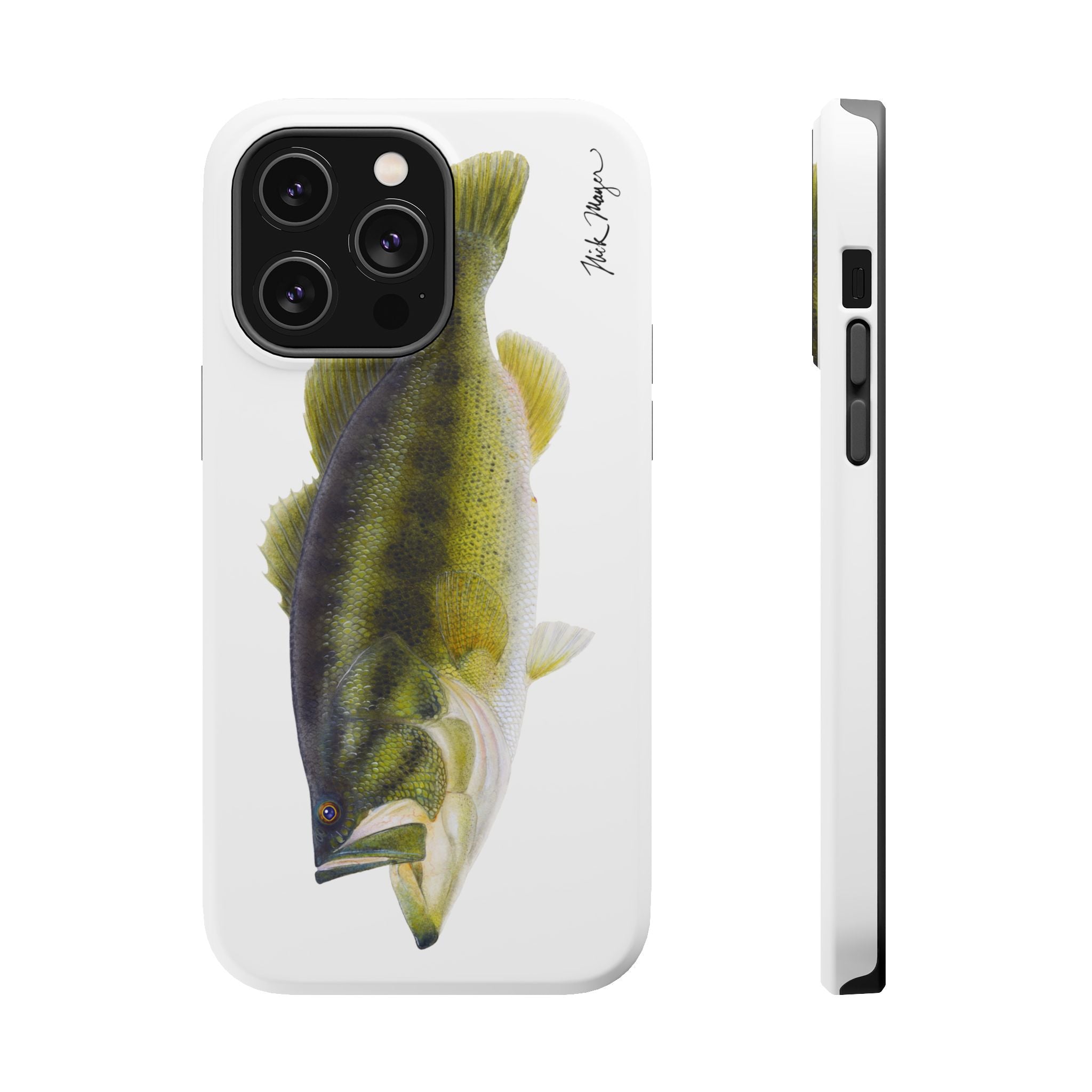 Largemouth Bass MagSafe White iPhone Case