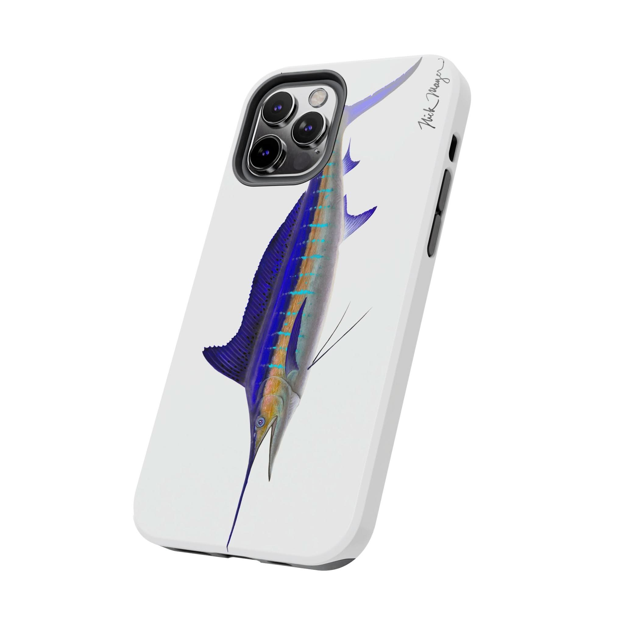 Striped Marlin White Phone Case (iPhone)