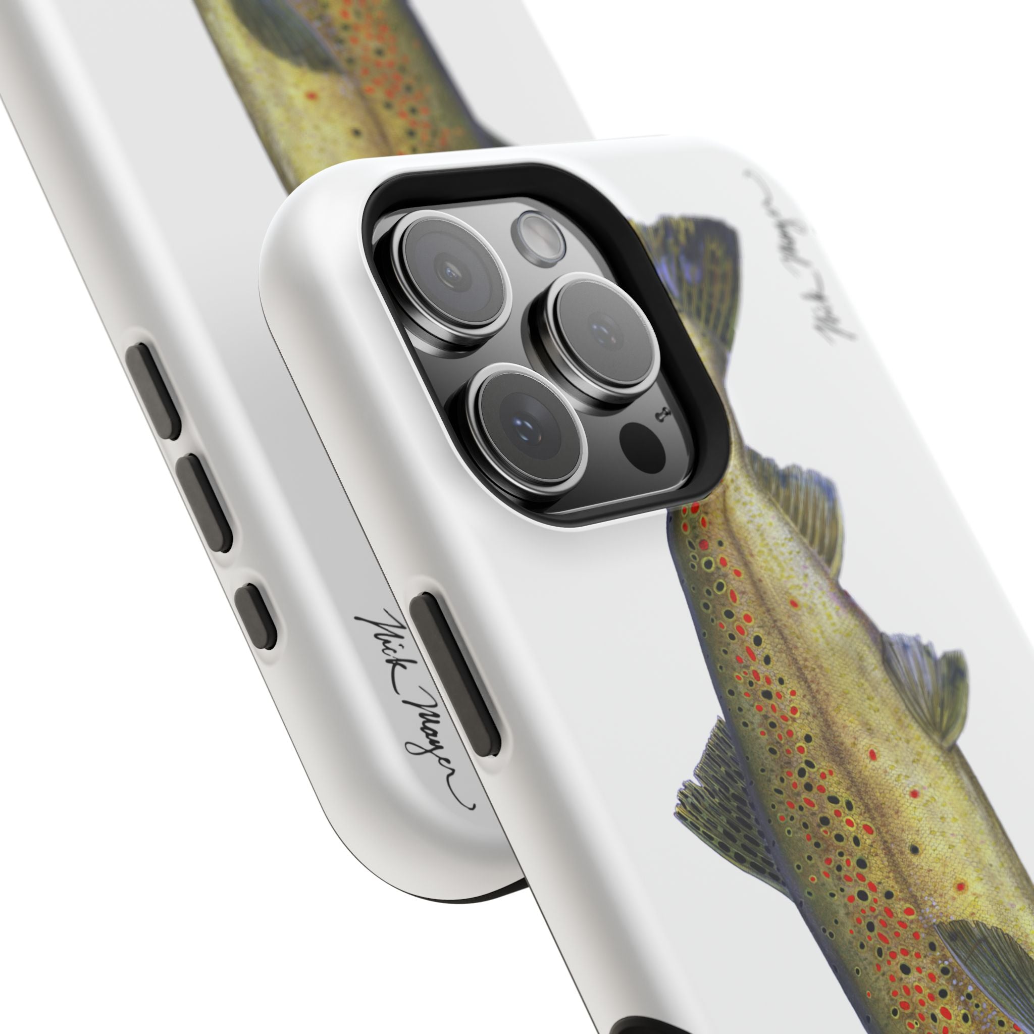 Brown Trout MagSafe White iPhone Case