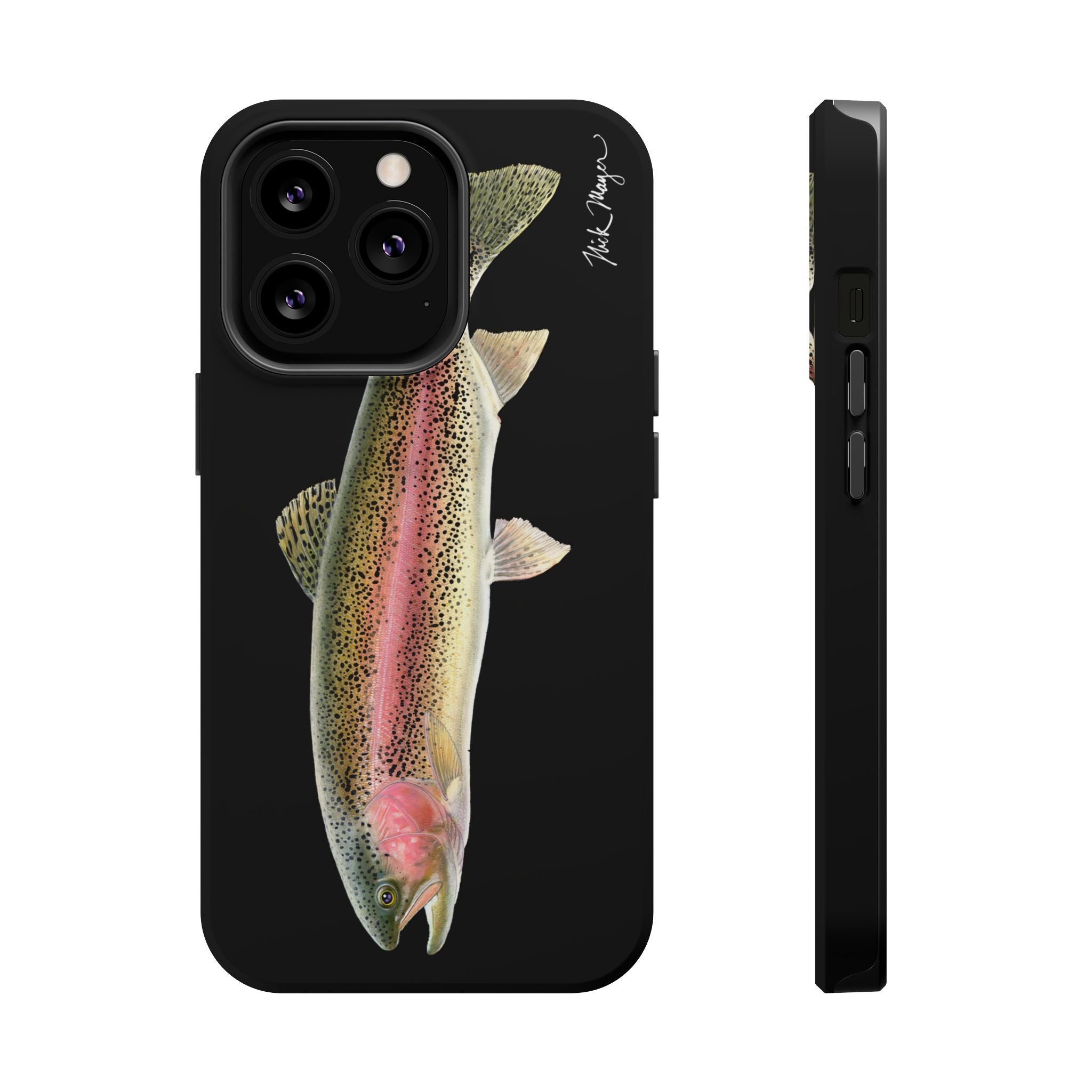 Rainbow Trout MagSafe Black iPhone Case