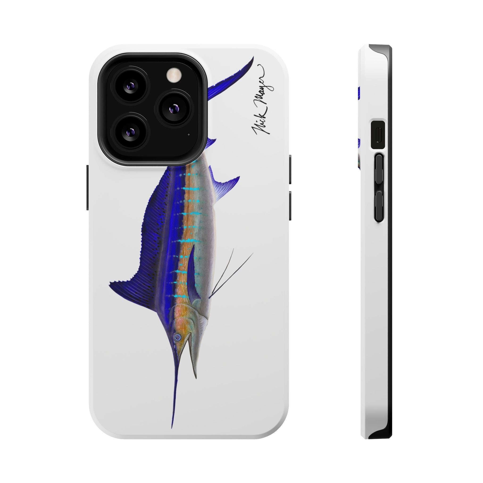 Striped Marlin MagSafe White iPhone Case