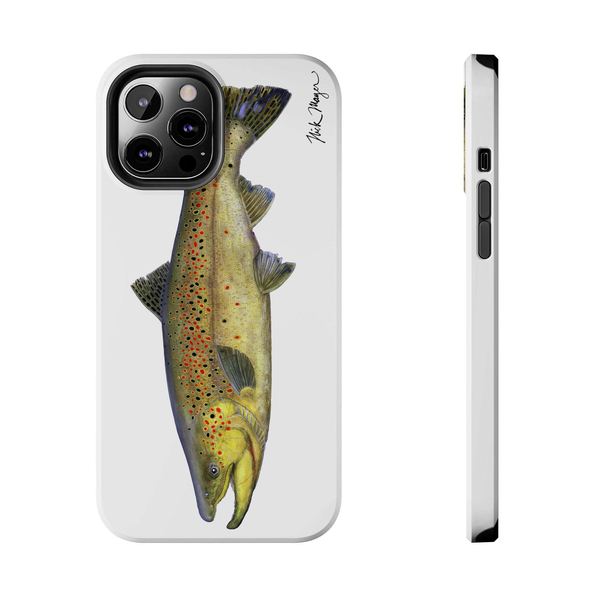 Brown Trout White Phone Case (iPhone)