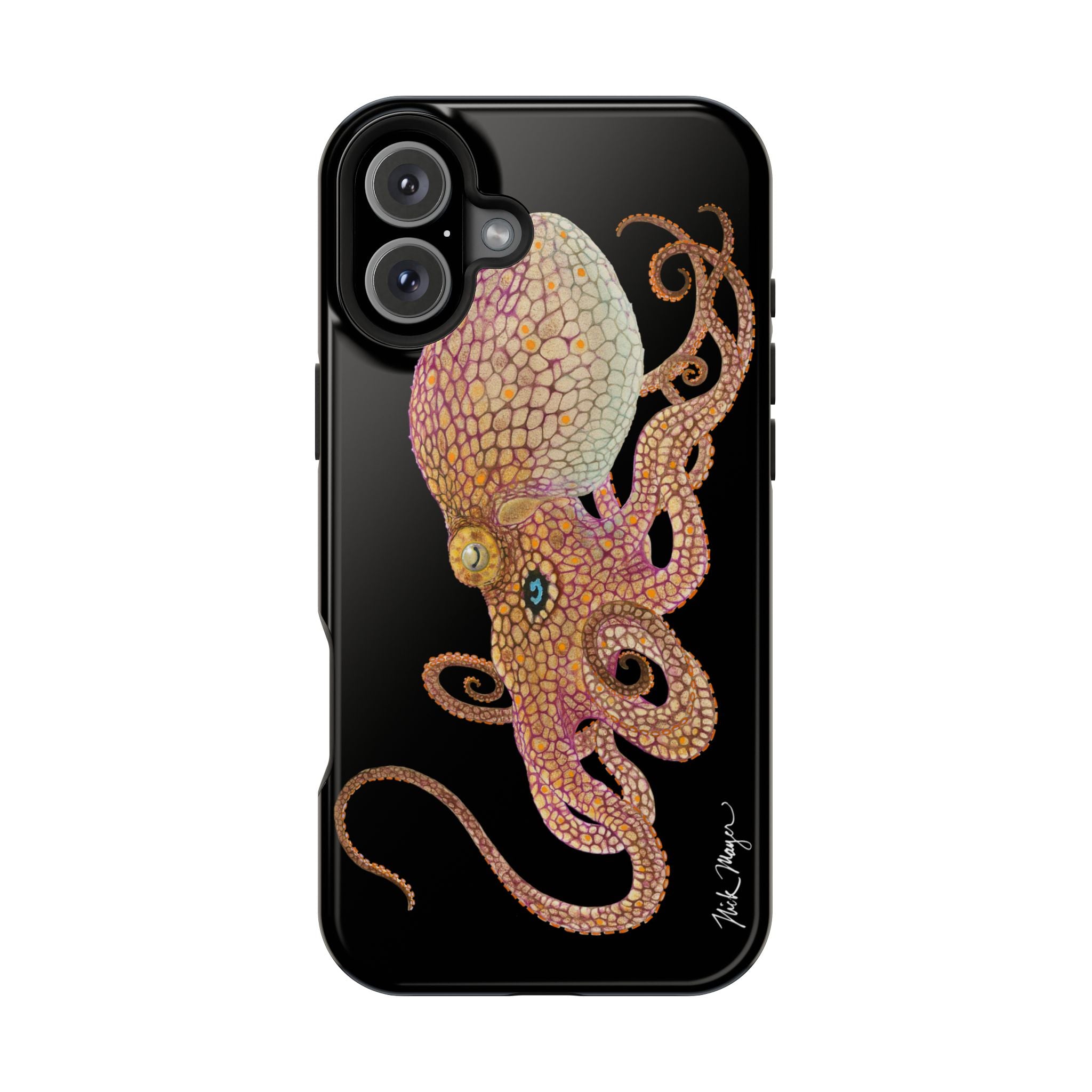 Two Spot Octopus MagSafe Black iPhone Case