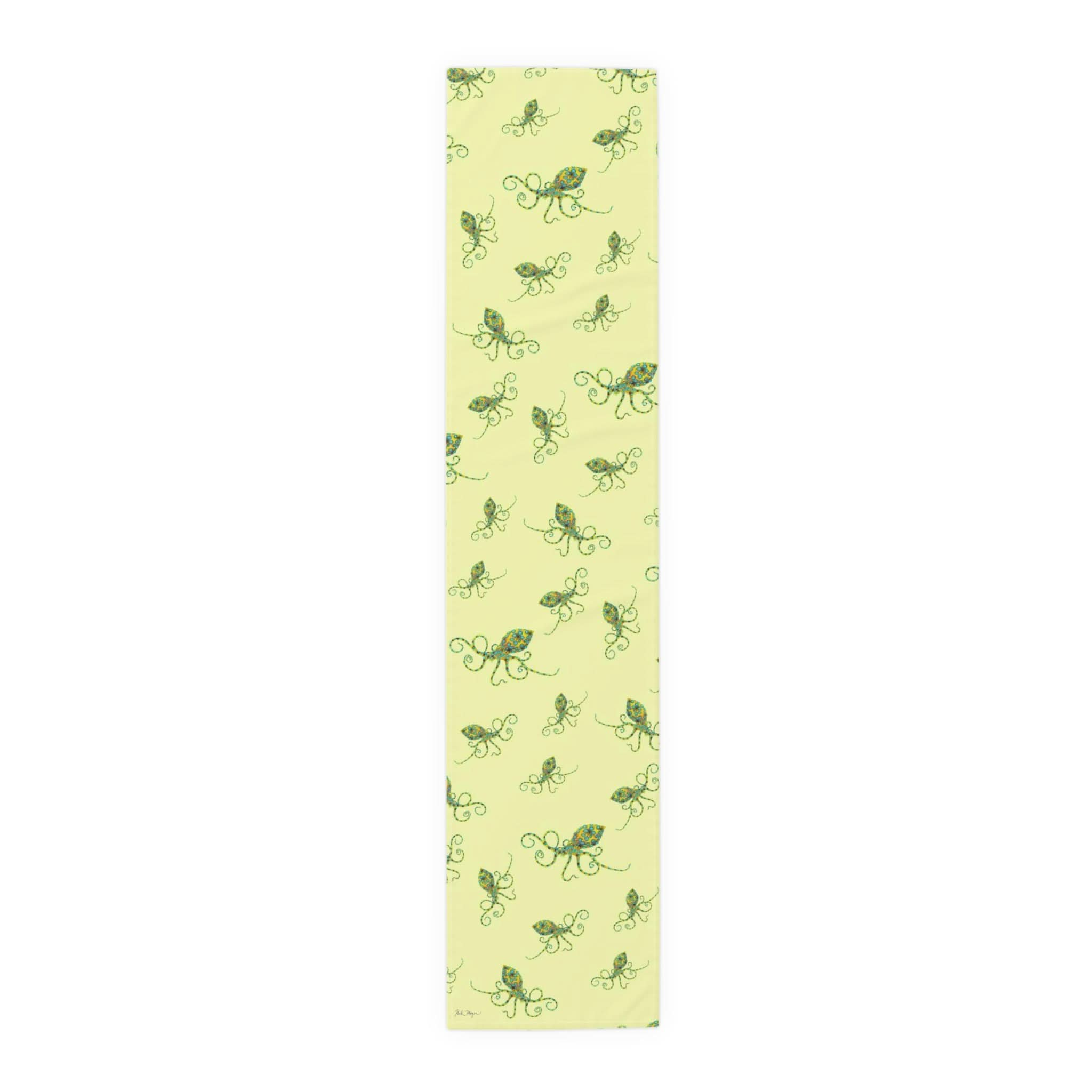 Yellow Octopus Cotton Table Runner