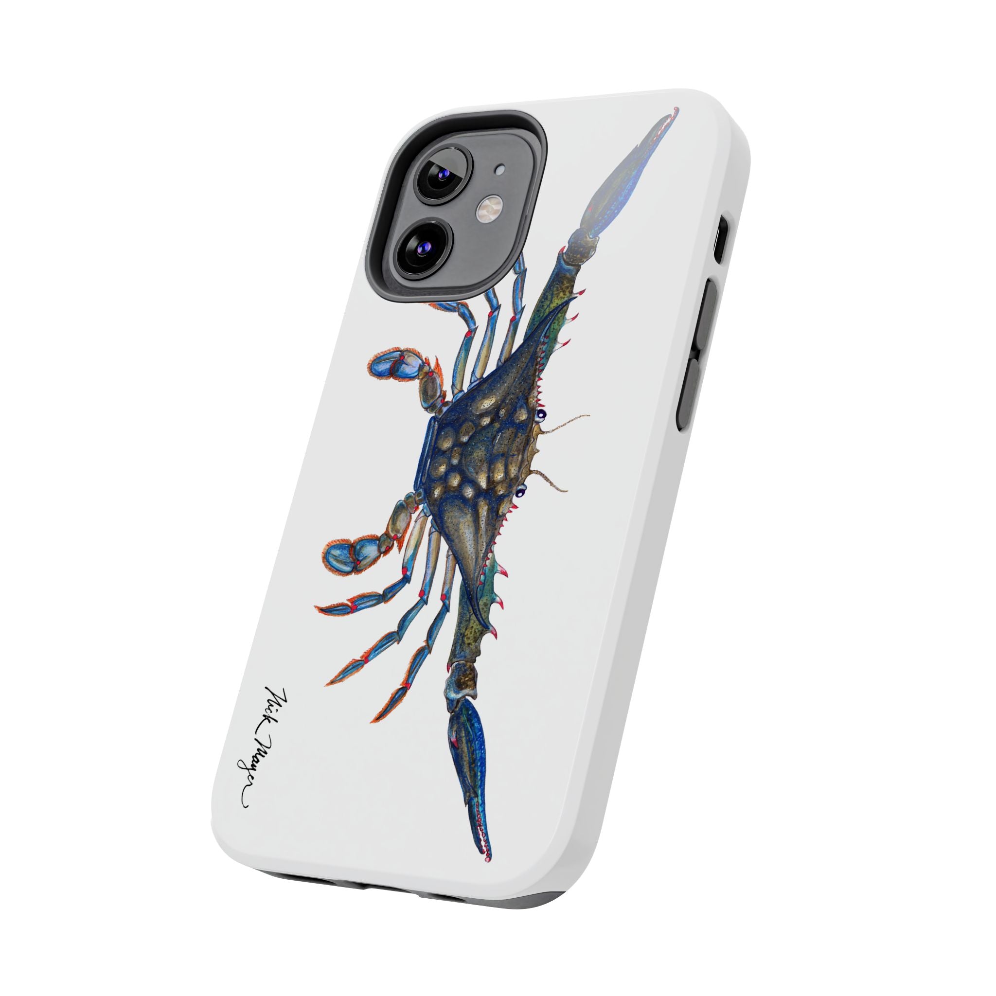 Blue Crab White Phone Case (iPhone)