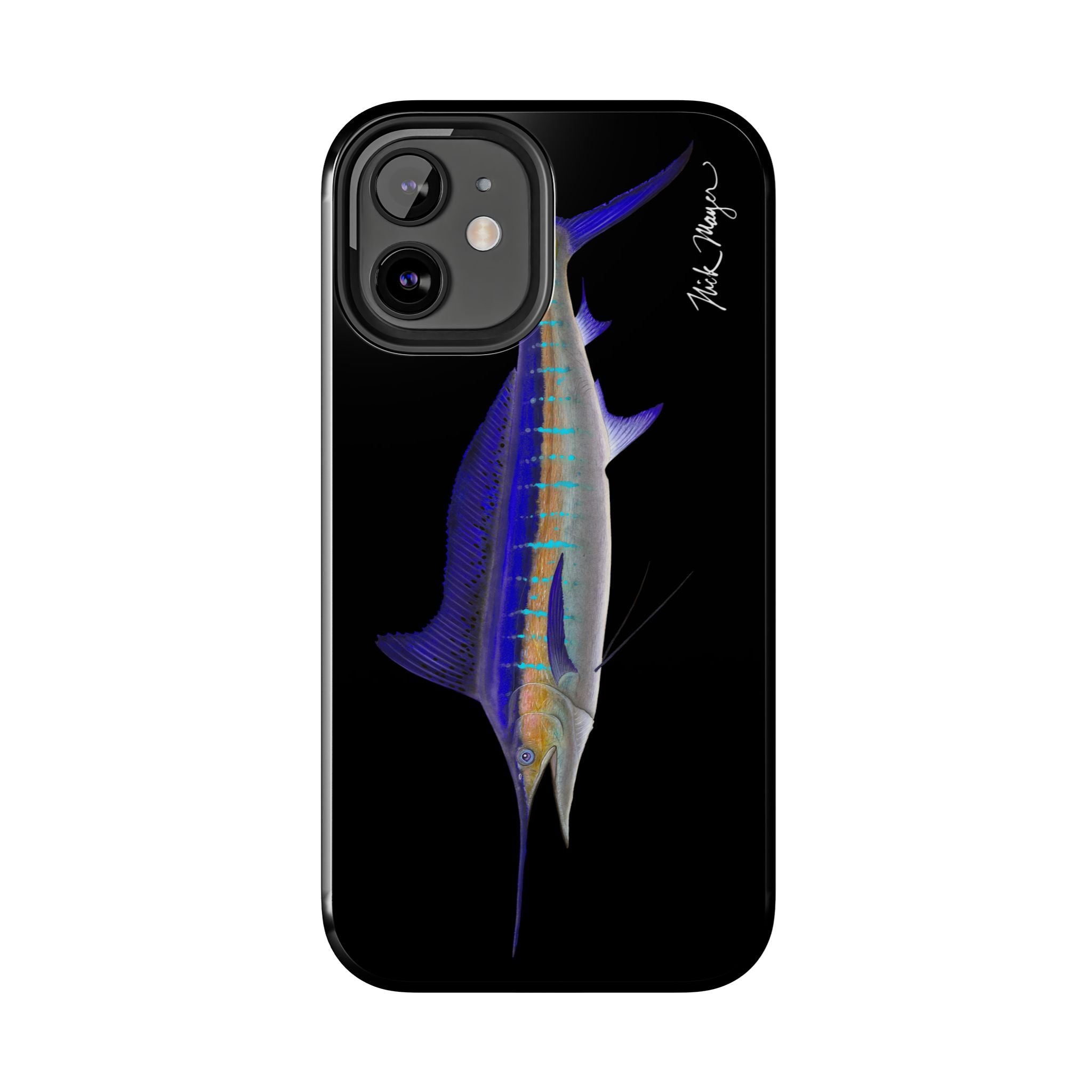 Striped Marlin Black Phone Case (iPhone)