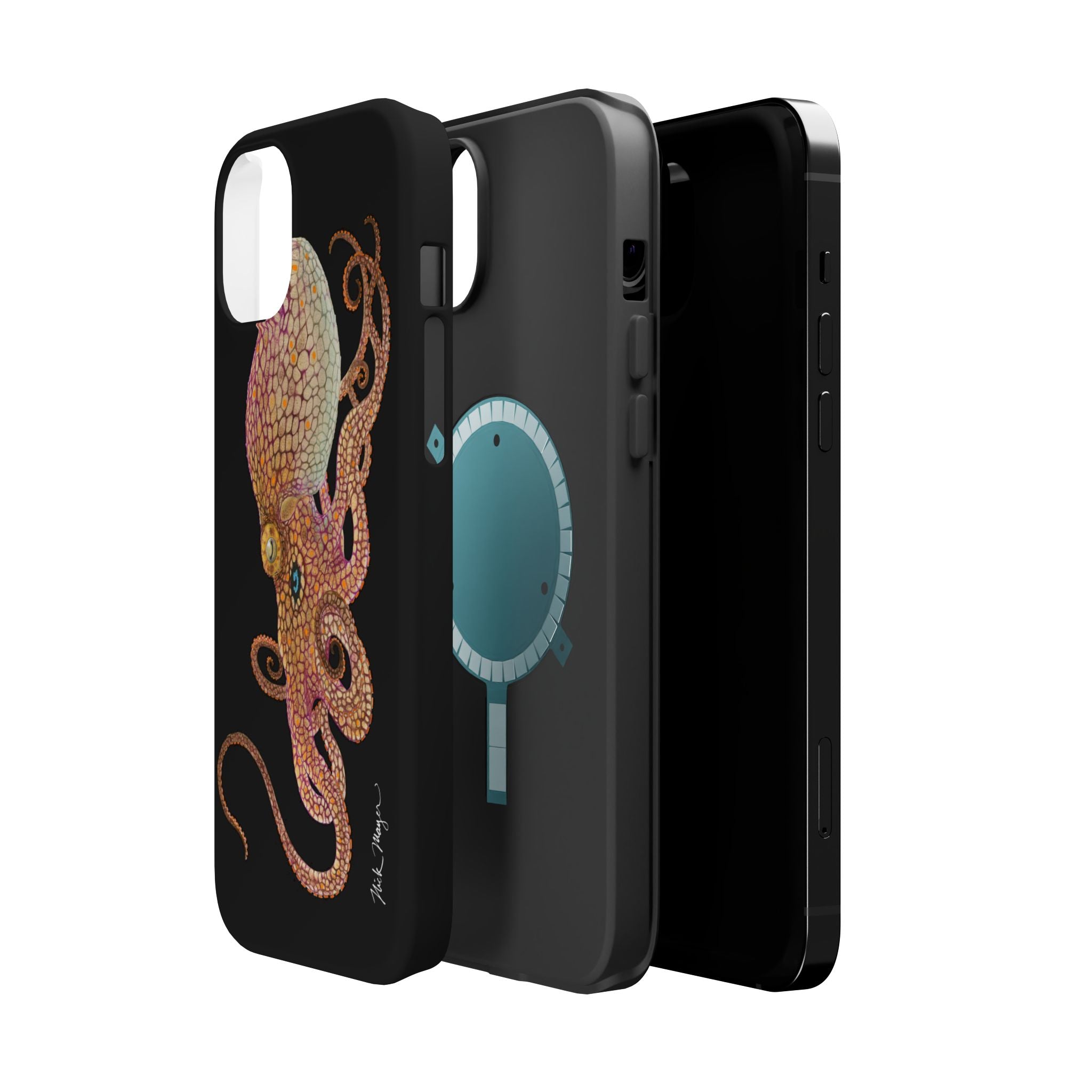 Two Spot Octopus MagSafe Black iPhone Case