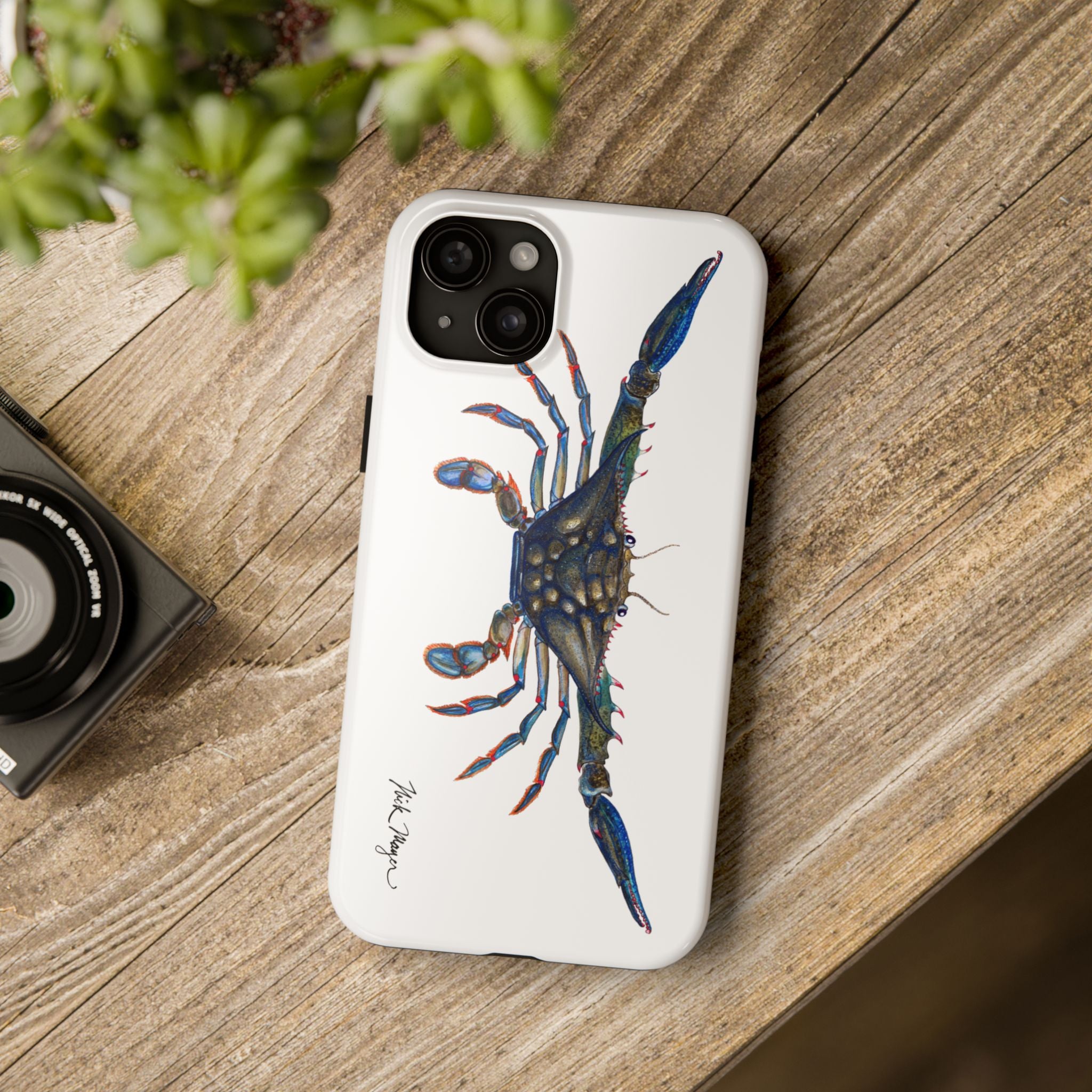 Blue Crab White Phone Case (iPhone)