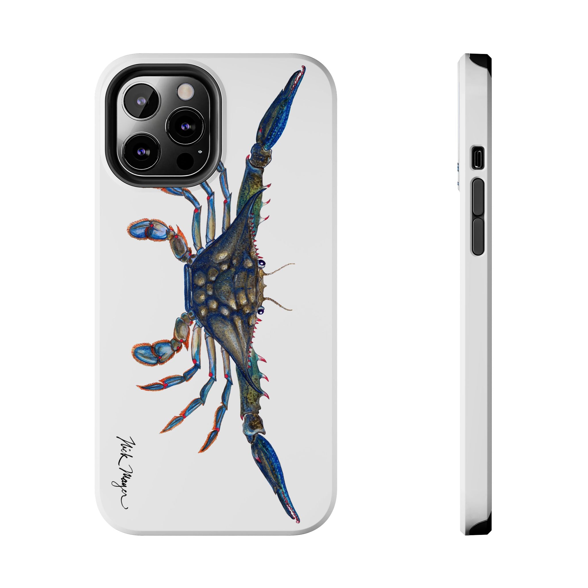 Blue Crab White Phone Case (iPhone)