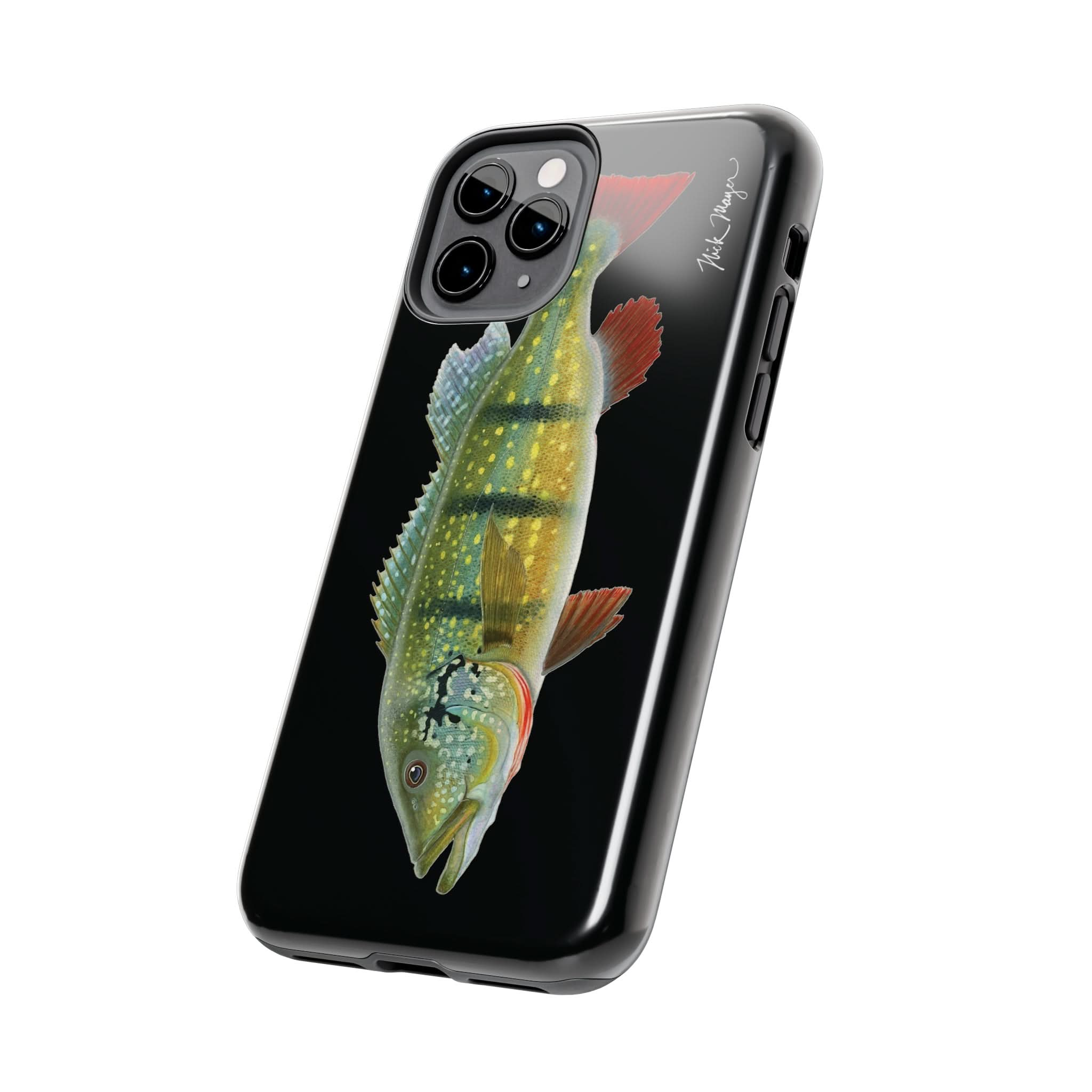 Peacock Bass Black iPhone Case