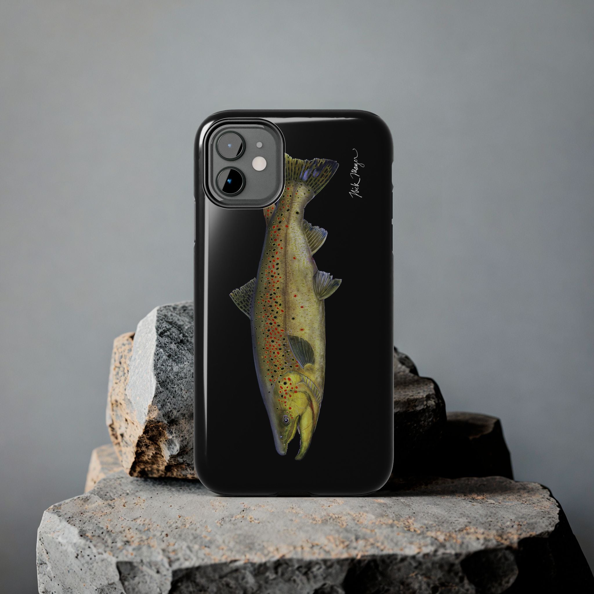 Brown Trout Black Phone Case (iPhone)