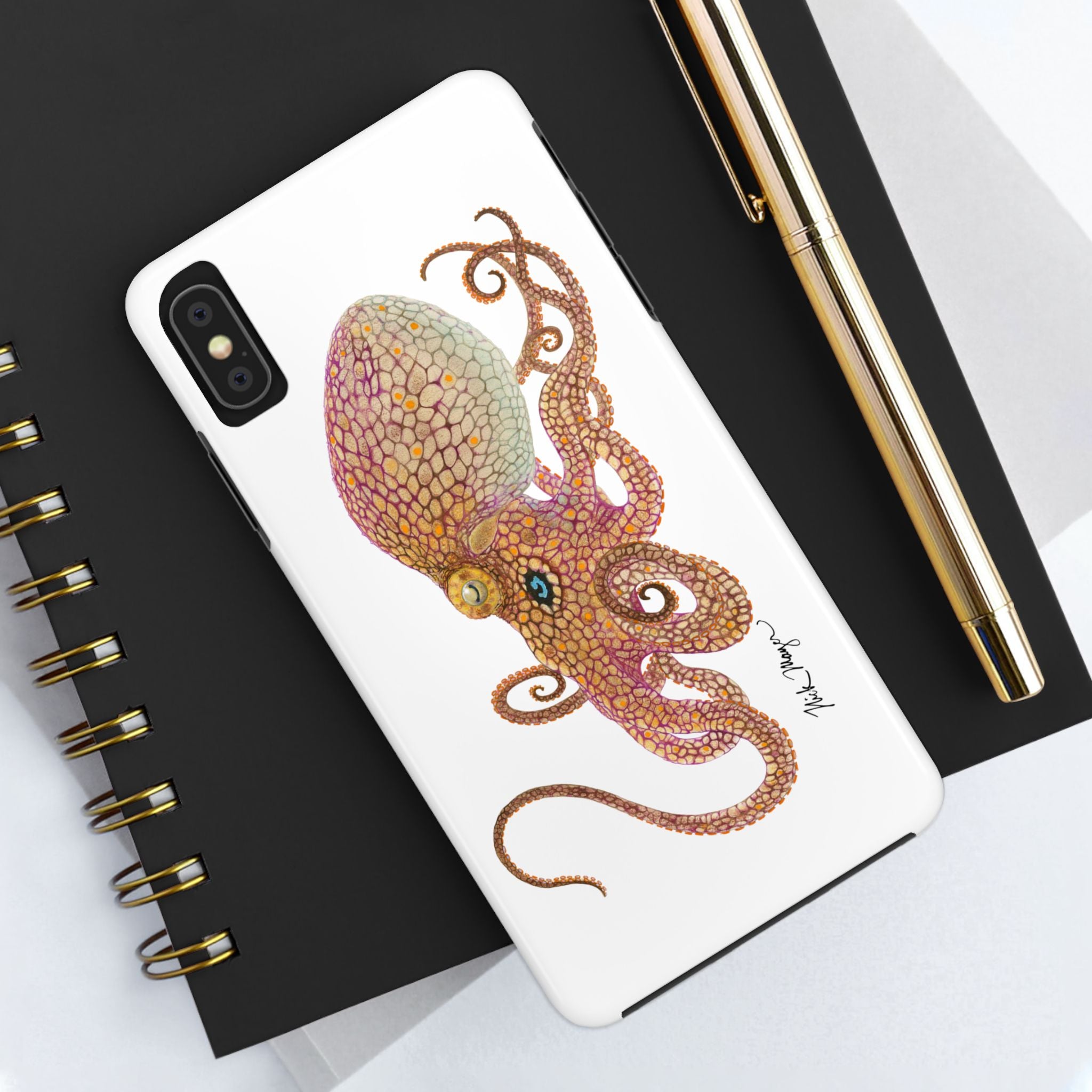 Two Spot Octopus White Phone Case (iPhone)