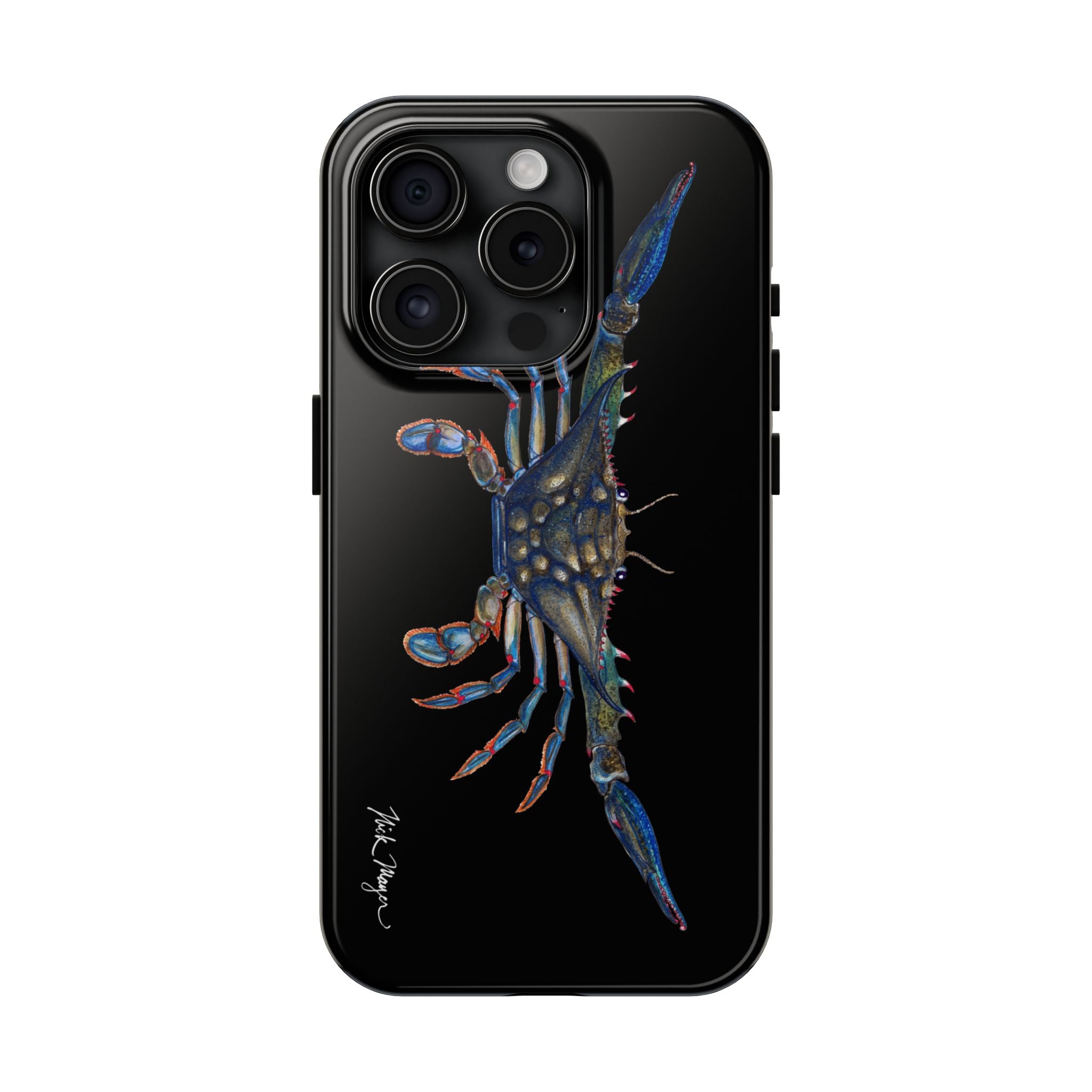 Blue Crab Black Phone Case (iPhone)