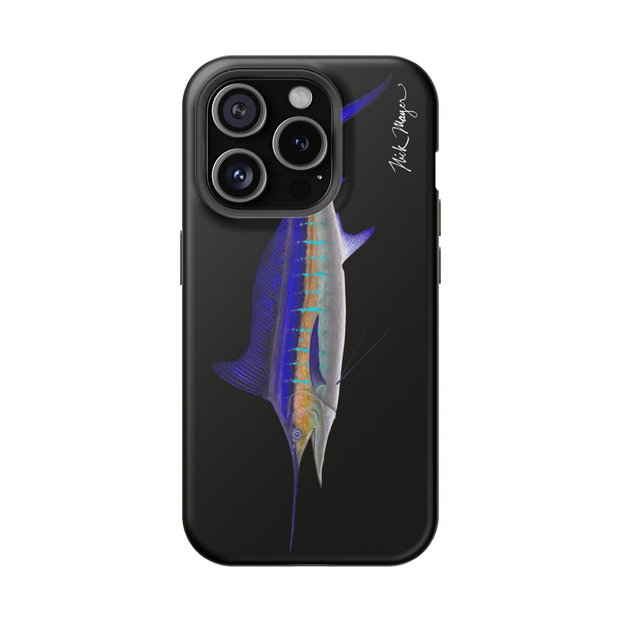 Striped Marlin MagSafe Black iPhone Case